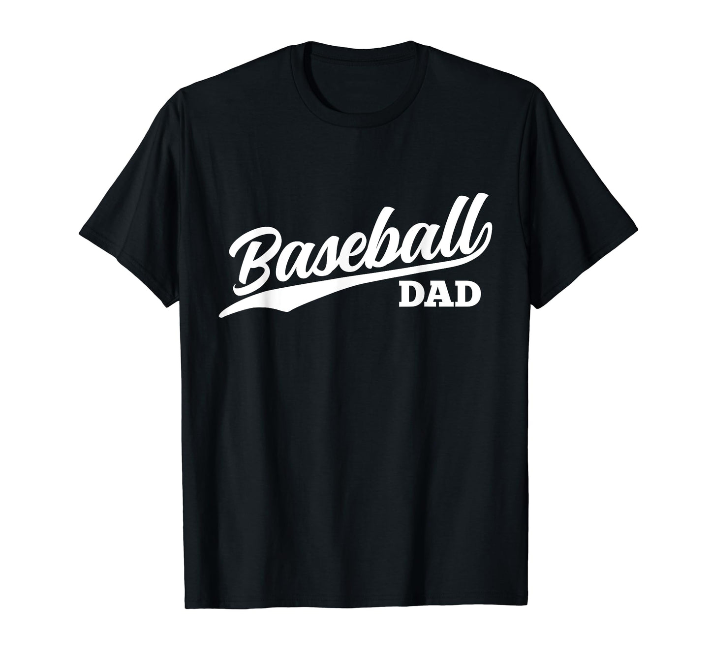 Baseball Dad 1970S Cursive Font Dark T-Shirt - Fun Novelty Design Unisex - T-Shirt, Sweatshirt, Hoodie