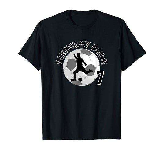 7 Year Old 7Th Birthday Dude Soccer T-Shirt - Aesthetic Graphic Men Women - T-Shirt, Sweatshirt, Hoodie