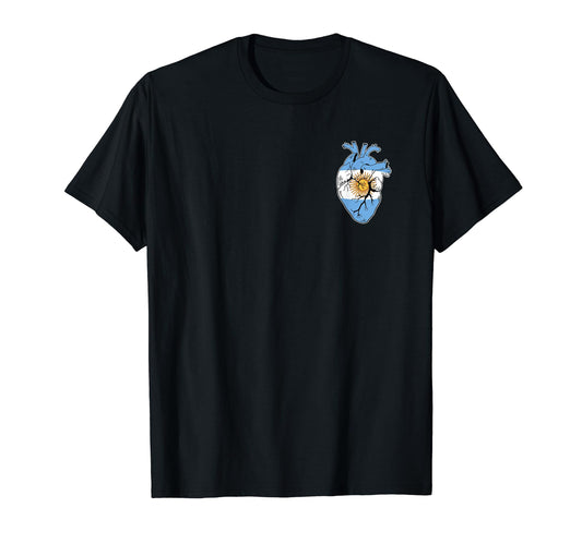 Argentina Flag Pride Anatomical Heart T-Shirt - Unique Graphic for Adults - T-Shirt, Sweatshirt, Hoodie