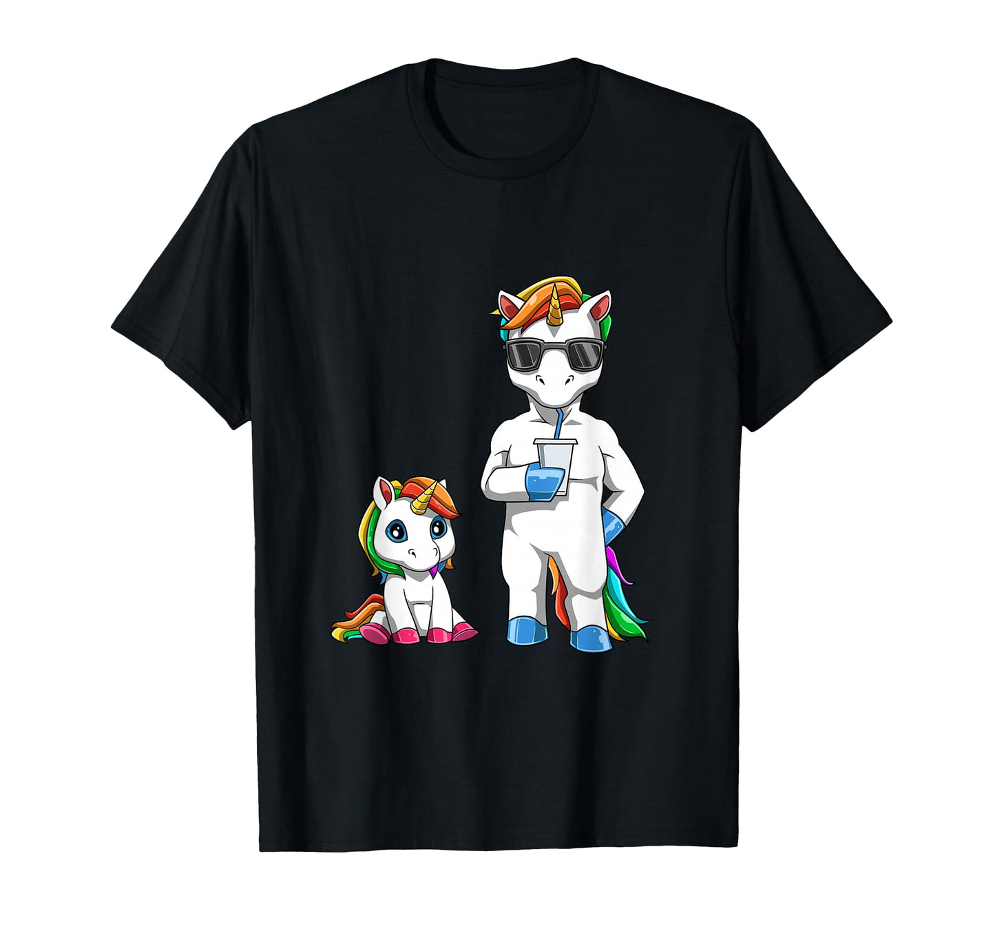 Matching Dad And Unicorn Family Outfit Hoodie - Novelty Apparel for Adults - T-Shirt, Sweatshirt, Hoodie