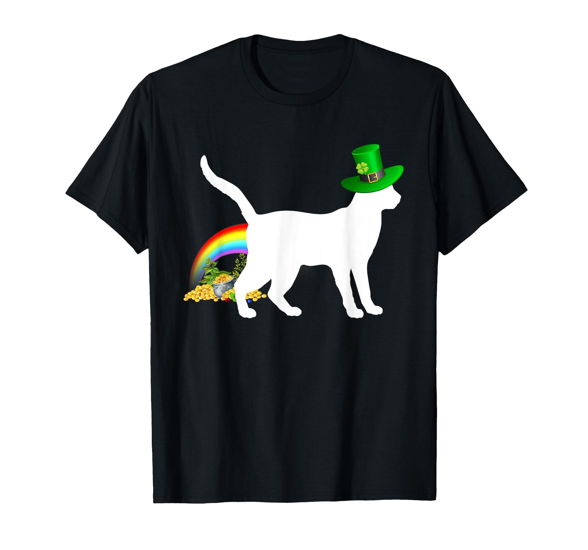 Funny Cat Leprechaun Hat Rainbow St T-Shirt - Novelty Apparel Men Women - T-Shirt, Sweatshirt, Hoodie