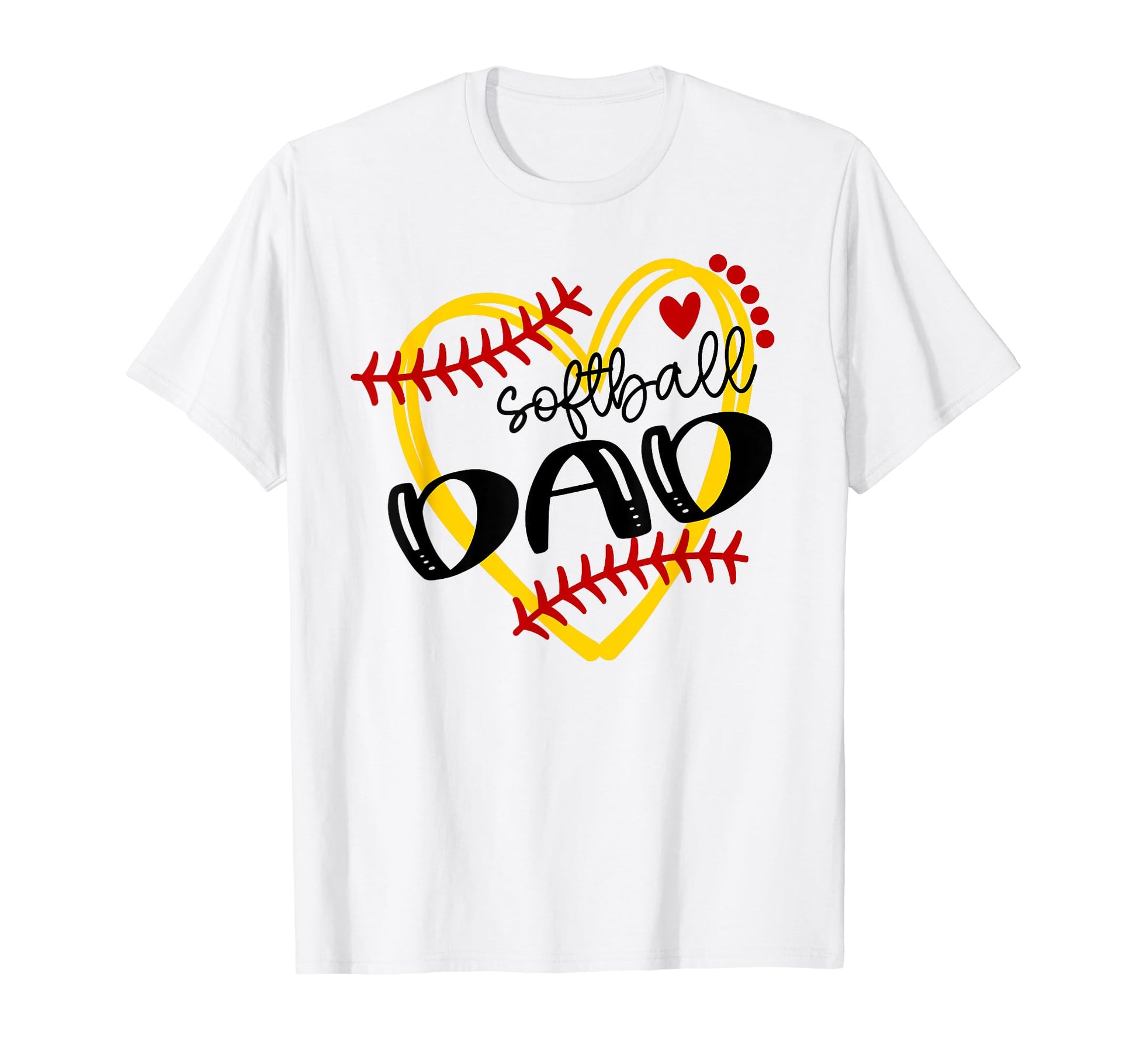 Personalized Softball Heart Dad Softball T-Shirt - Custom Art Print Unisex - T-Shirt, Sweatshirt, Hoodie