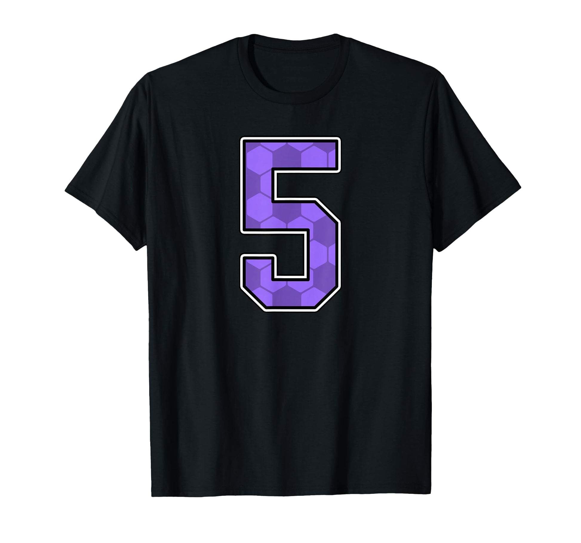 Purple Soccer Pattern Number 5 Jersey T-Shirt - Graphic Print for Adults - T-Shirt, Sweatshirt, Hoodie