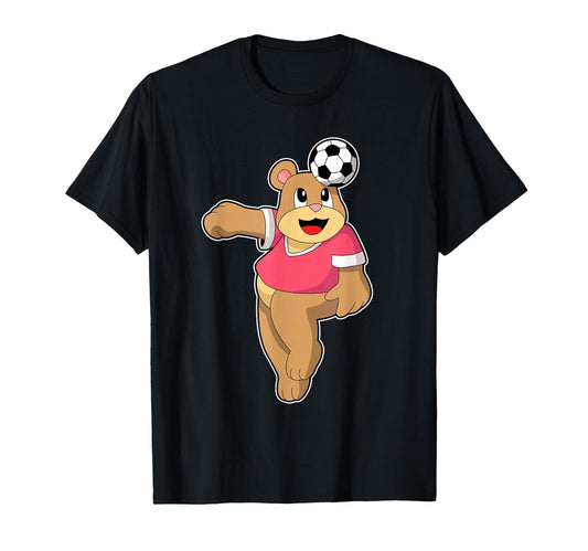 Bear Soccer Player Soccer Sports T-Shirt - Casual Everyday Wear Men Women - T-Shirt, Sweatshirt, Hoodie