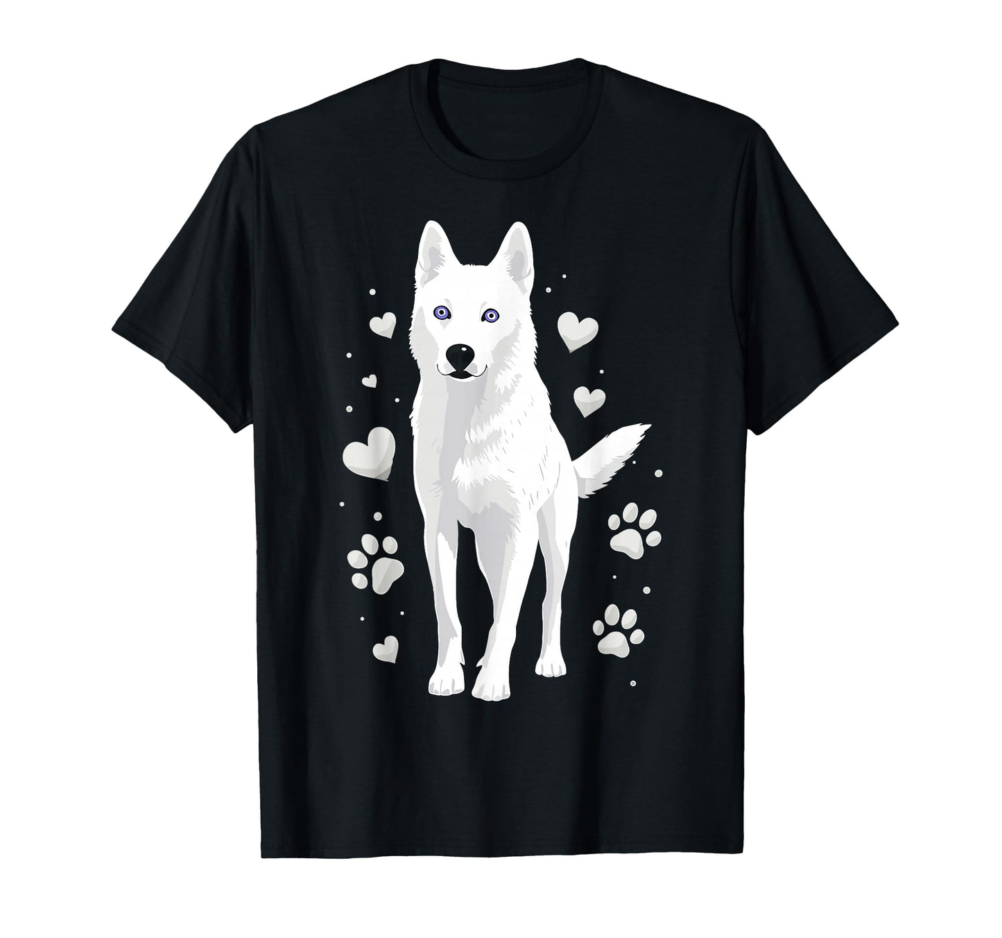 Dog White Siberian Husky T-Shirt - Fun Novelty Design Unisex - T-Shirt, Sweatshirt, Hoodie