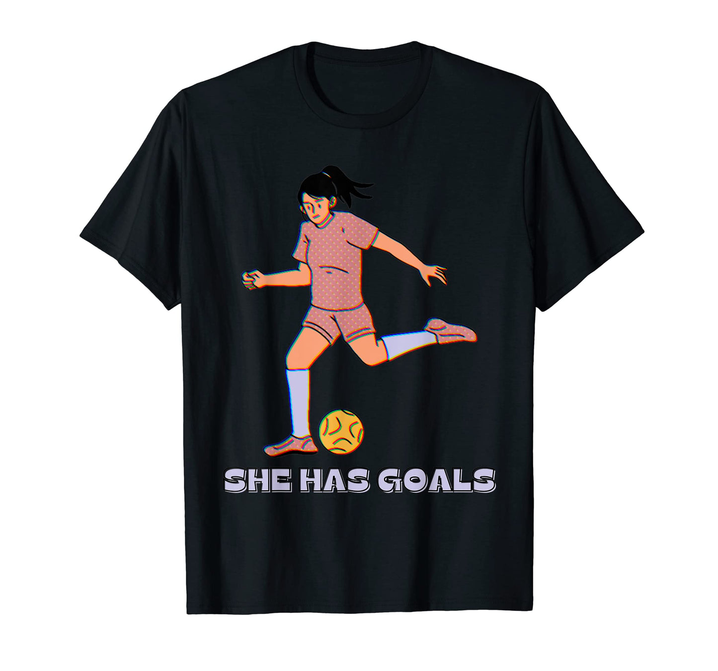 She Has Goals Female Soccer Player T-Shirt - Unique Graphic Men Women - T-Shirt, Sweatshirt, Hoodie