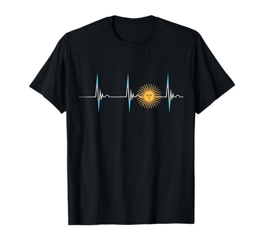 Argentina Sun May Heartbeat Ecg Pulse T-Shirt - Streetwear Style Men Women - T-Shirt, Sweatshirt, Hoodie