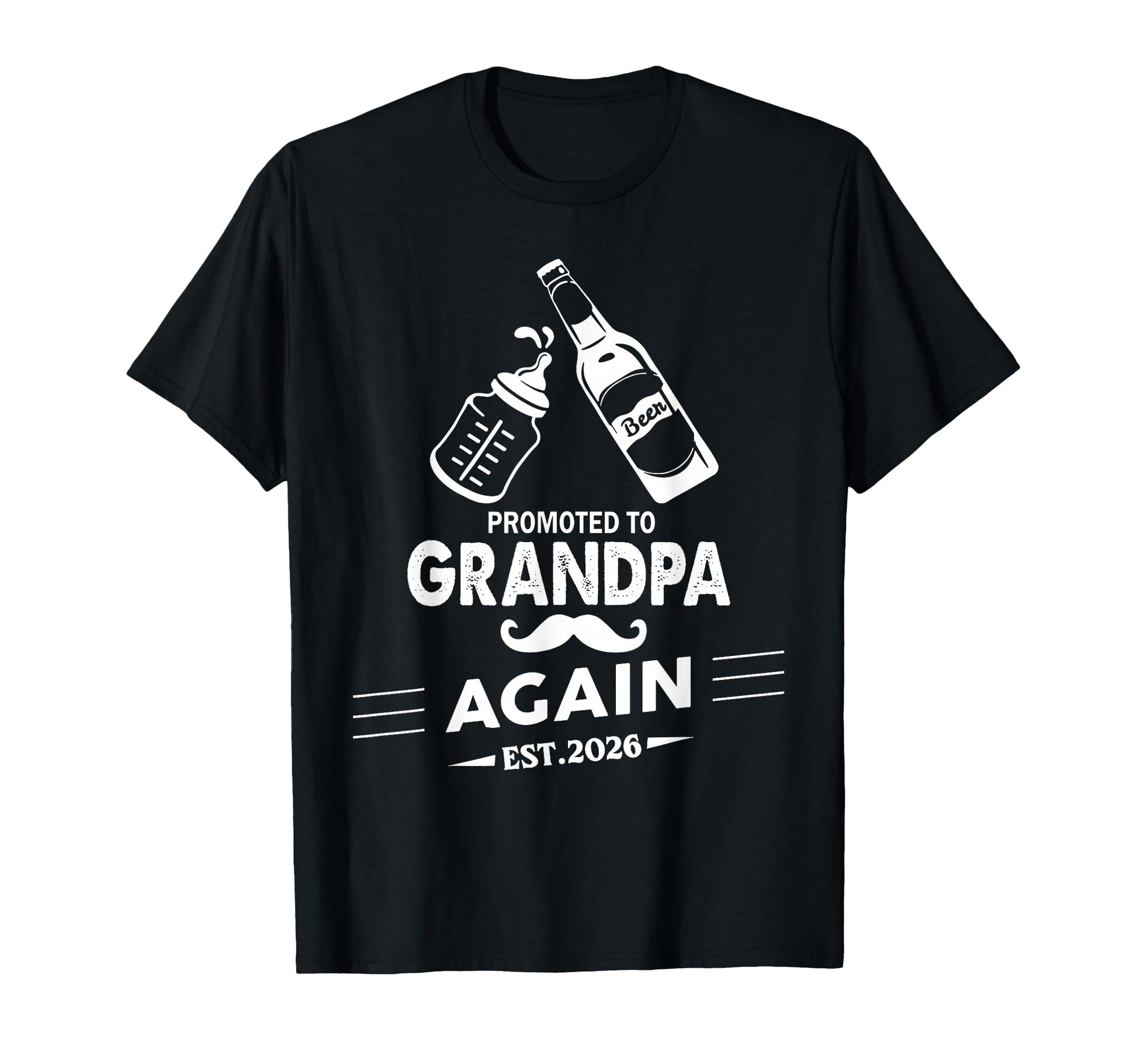 Promoted To Grandpa Again Est 2026 T-Shirt - Minimalist Print Men Women - T-Shirt, Sweatshirt, Hoodie
