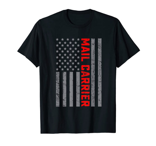 American Flag Mail Carrier Us Flag Dad T-Shirt - Custom Art Print Unisex - T-Shirt, Sweatshirt, Hoodie