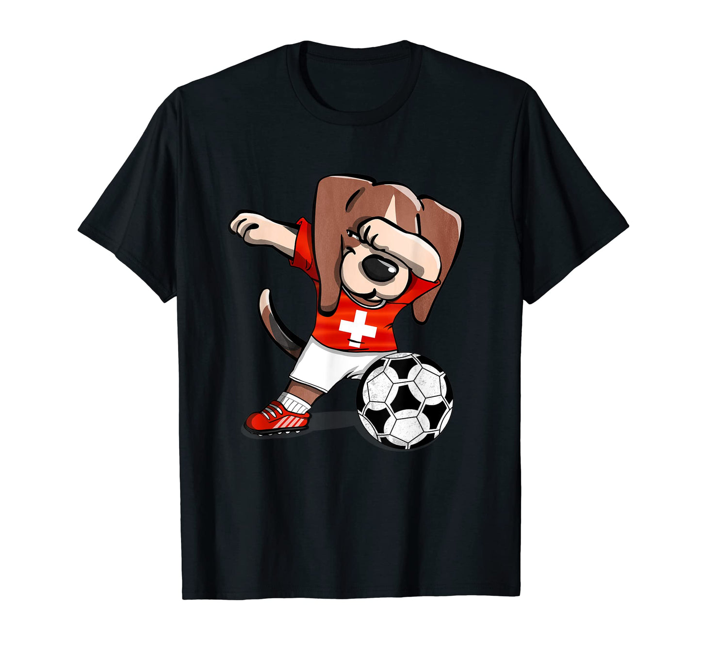 Dabbing Beagle Switzerland Soccer T-Shirt - Streetwear Style Men Women - T-Shirt, Sweatshirt, Hoodie