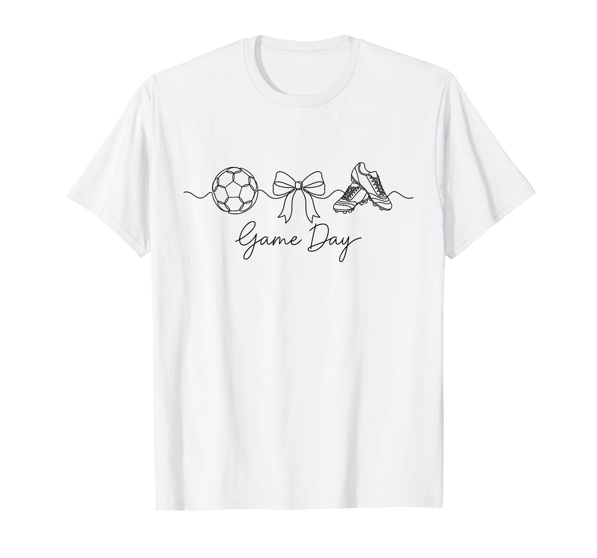 Game Day Soccer Mom Ball Bow Cleats Sports T-Shirt - Novelty Apparel Unisex - T-Shirt, Sweatshirt, Hoodie