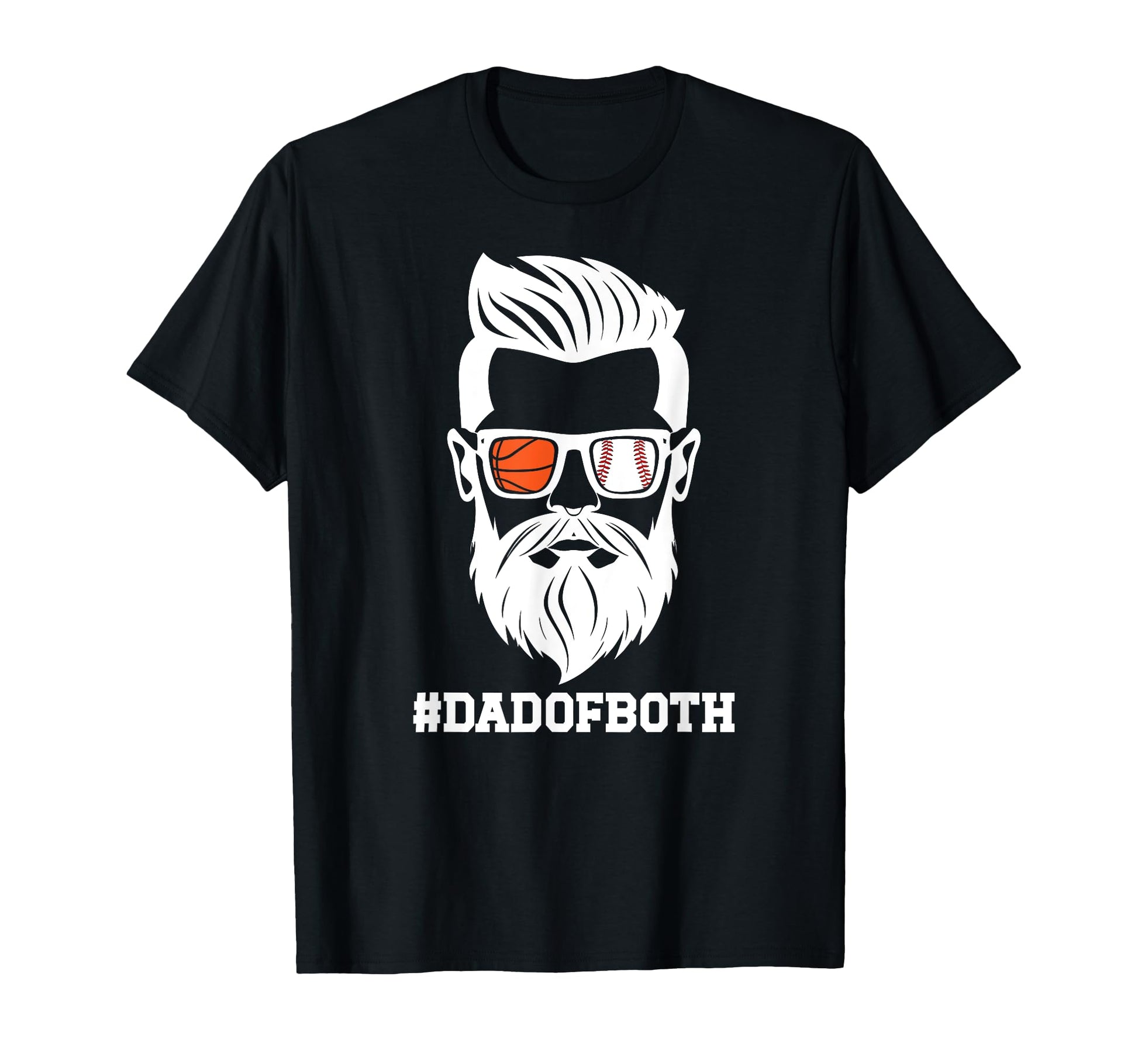 Dad Both Baseball Basketball Dad Ballers T-Shirt - Graphic Print for Adults - T-Shirt, Sweatshirt, Hoodie