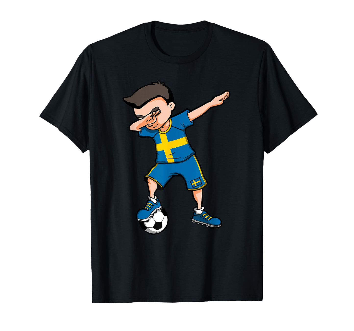 Dabbing Soccer Sweden Football Fans T-Shirt - Graphic Print for Adults - T-Shirt, Sweatshirt, Hoodie