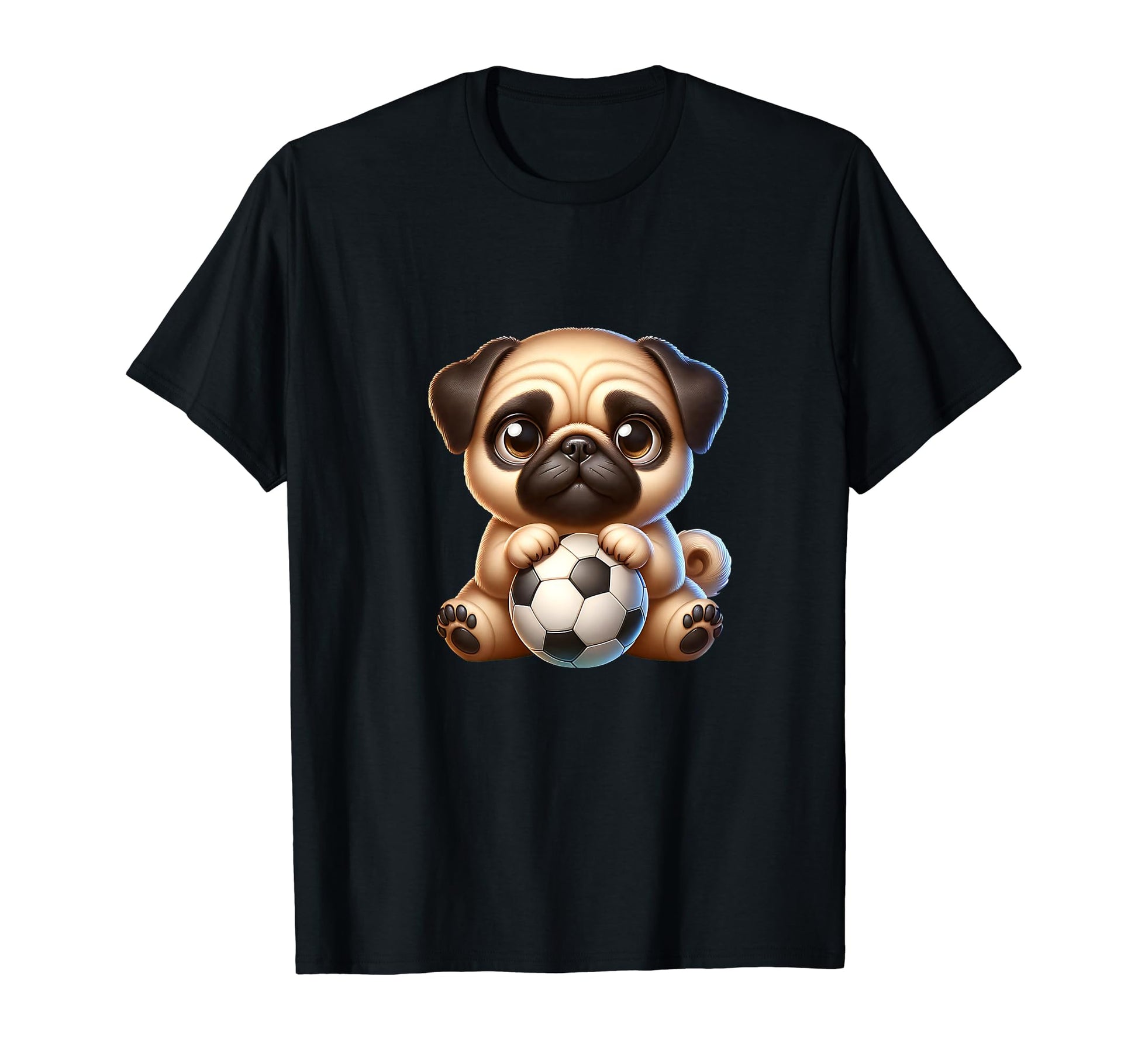 Pug Dog Soccer Champion Fan Ball T-Shirt - Minimalist Print Men Women - T-Shirt, Sweatshirt, Hoodie