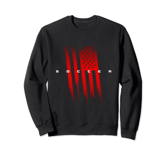 American Flag Soccer Soccer Sweatshirt - Casual Everyday Wear Men Women - T-Shirt, Sweatshirt, Hoodie