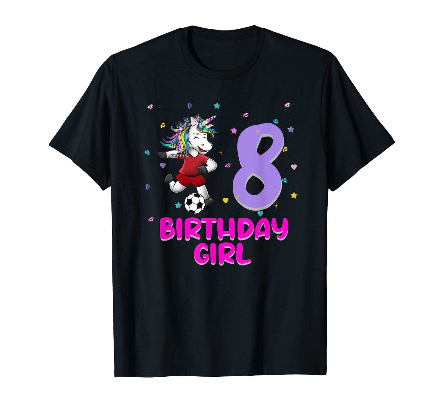 Unicorn Soccer 8Th Birthday Love T-Shirt - Custom Art Print Men Women - T-Shirt, Sweatshirt, Hoodie