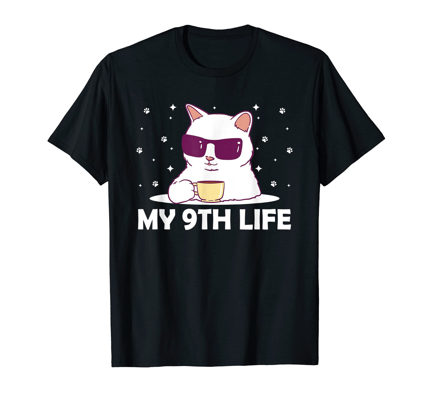My 9Th Life Cat Lover Birthday T-Shirt - Custom Art Print for Adults - T-Shirt, Sweatshirt, Hoodie