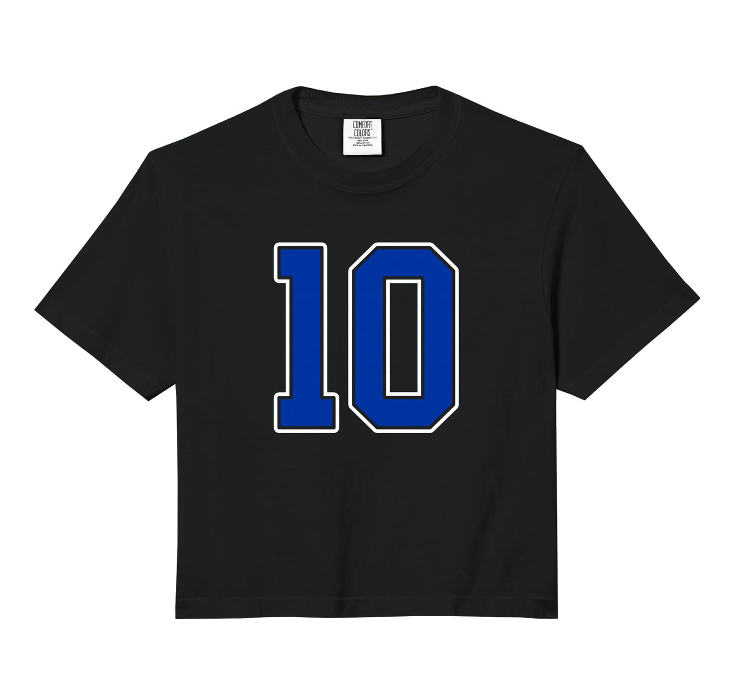 Royal Blue White Number 10 Jersey Sweatshirt - Minimalist Print Men Women - T-Shirt, Sweatshirt, Hoodie