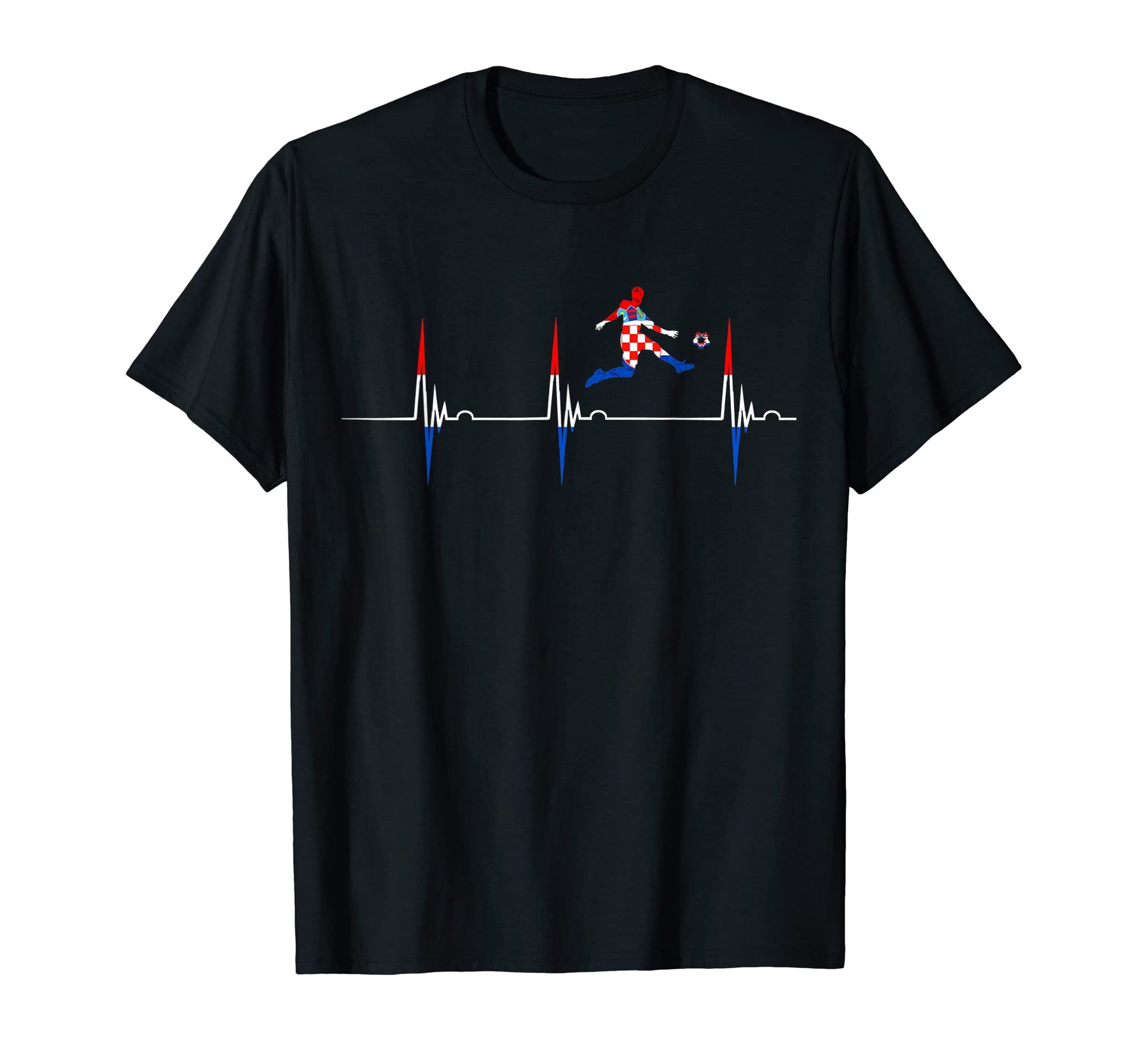 Croatian Pride Heartbeat Ekg Pulse T-Shirt - Aesthetic Graphic for Adults - T-Shirt, Sweatshirt, Hoodie