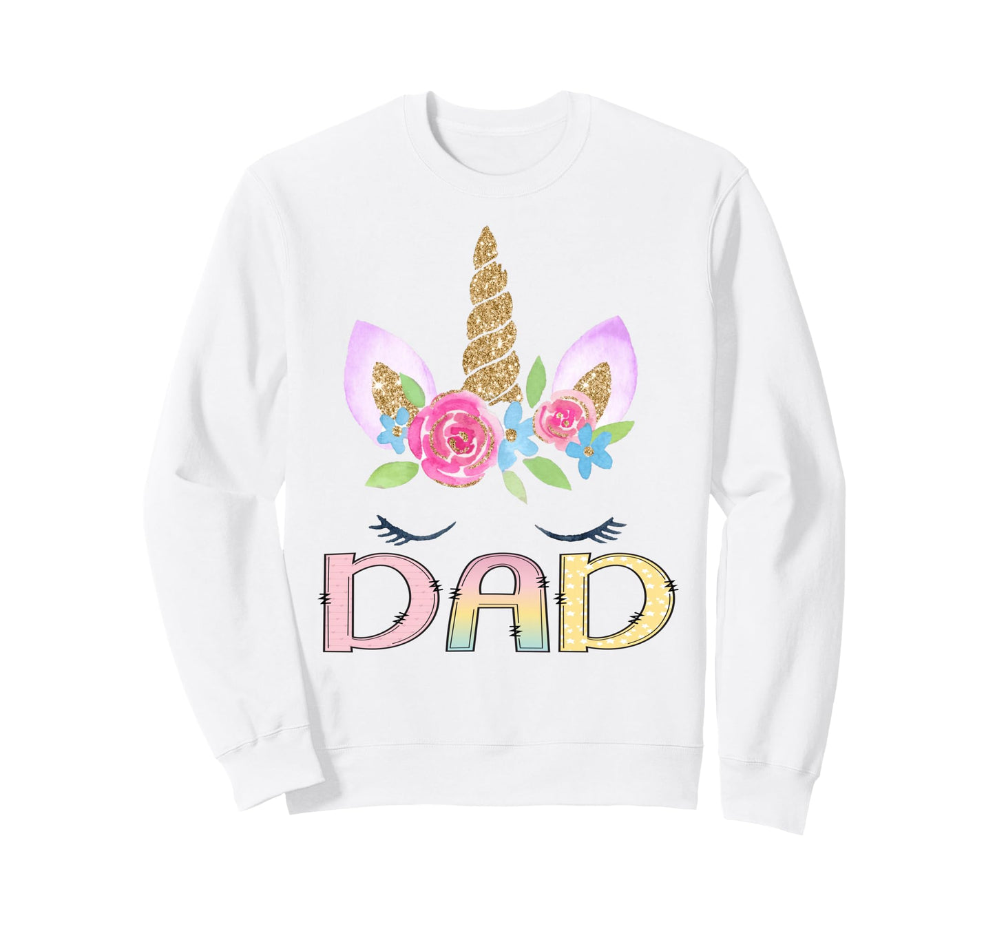 Dad Unicorn Floral Birthday Sweatshirt - Minimalist Print for Adults - T-Shirt, Sweatshirt, Hoodie