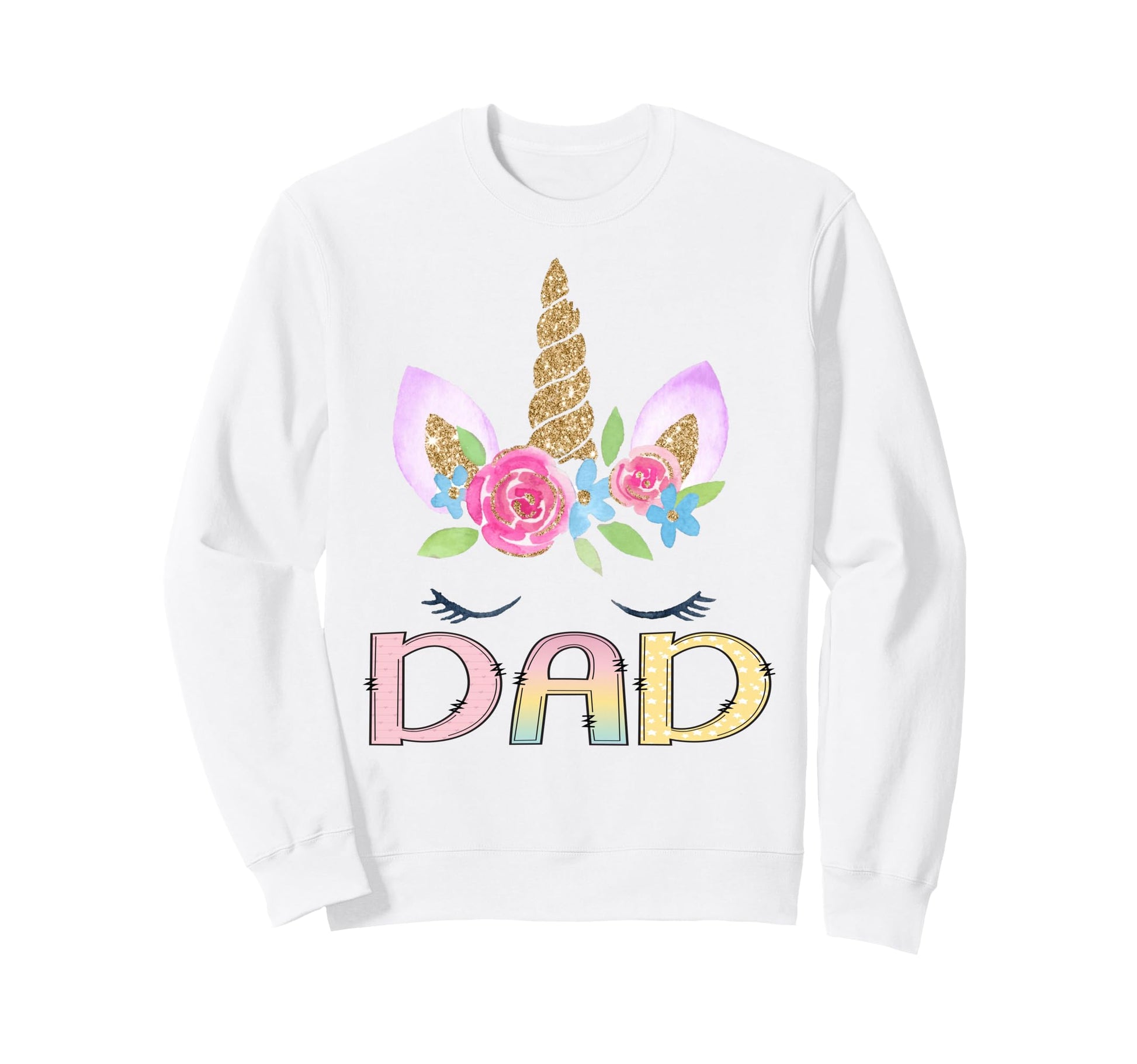 Dad Unicorn Floral Birthday Sweatshirt - Minimalist Print for Adults - T-Shirt, Sweatshirt, Hoodie