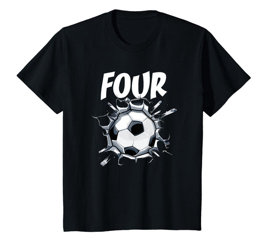 4 Year Old Soccer Birthday Party T-Shirt - Fun Novelty Design for Adults - T-Shirt, Sweatshirt, Hoodie