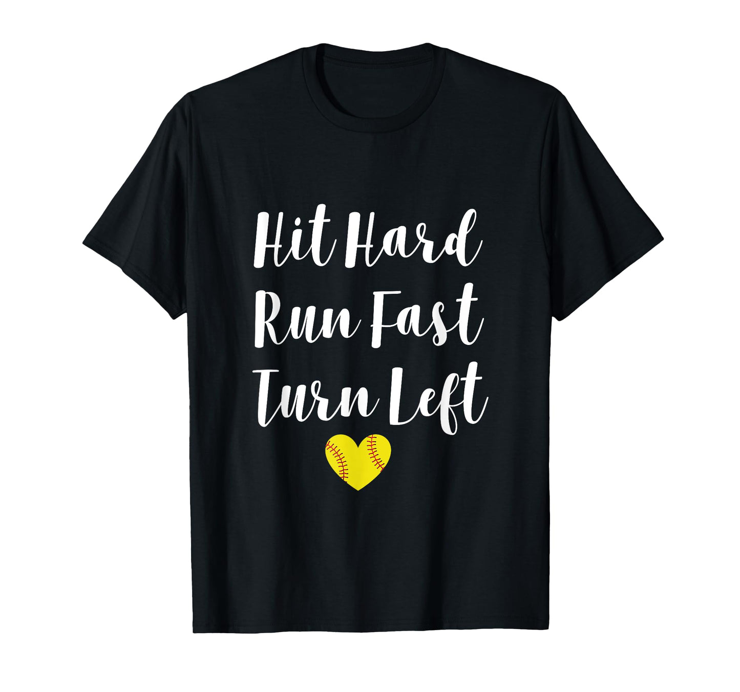 Funny Softball Baseball Hit Hard Run T-Shirt - Minimalist Print Unisex - T-Shirt, Sweatshirt, Hoodie