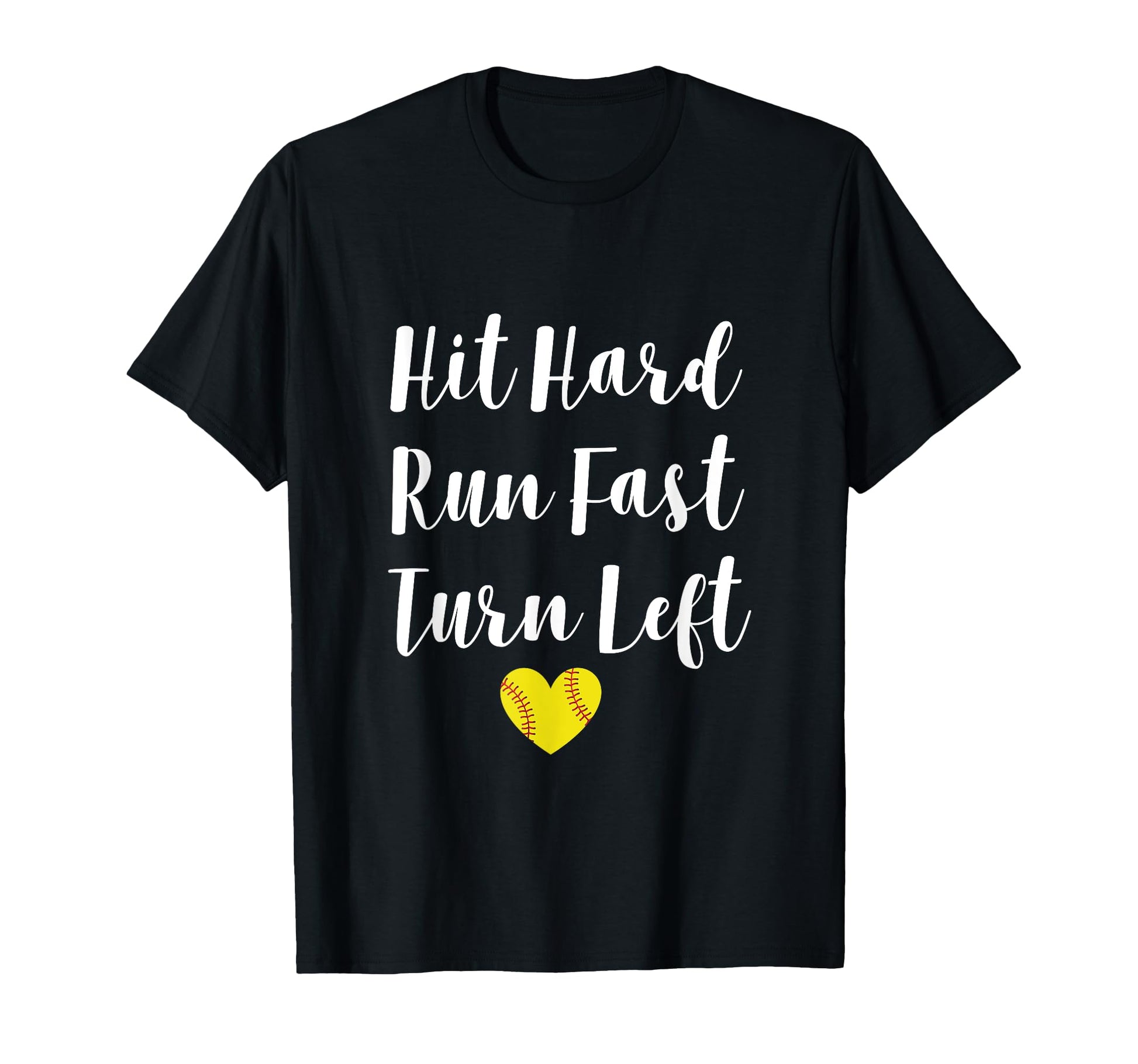 Funny Softball Baseball Hit Hard Run T-Shirt - Minimalist Print Unisex - T-Shirt, Sweatshirt, Hoodie