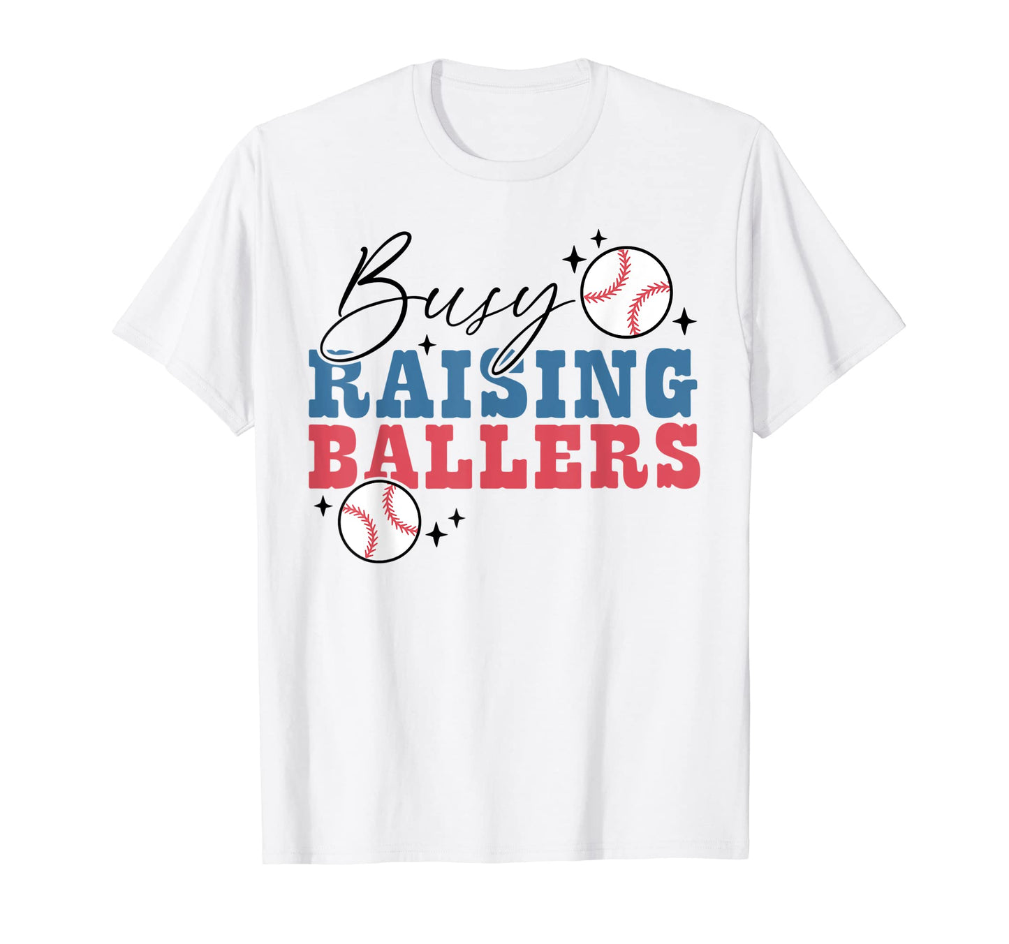 Busy Raising Ballers Groovy Baseball T-Shirt - Streetwear Style for Adults - T-Shirt, Sweatshirt, Hoodie