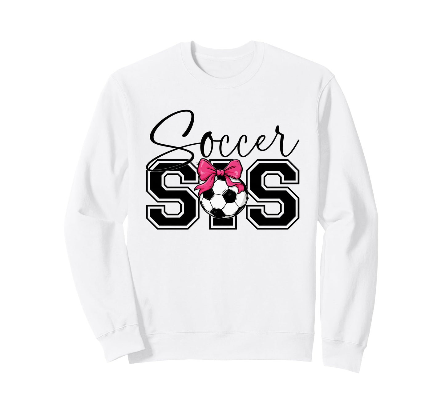 Soccer Sister Heart Big Sister Sweatshirt - Graphic Print for Adults - T-Shirt, Sweatshirt, Hoodie