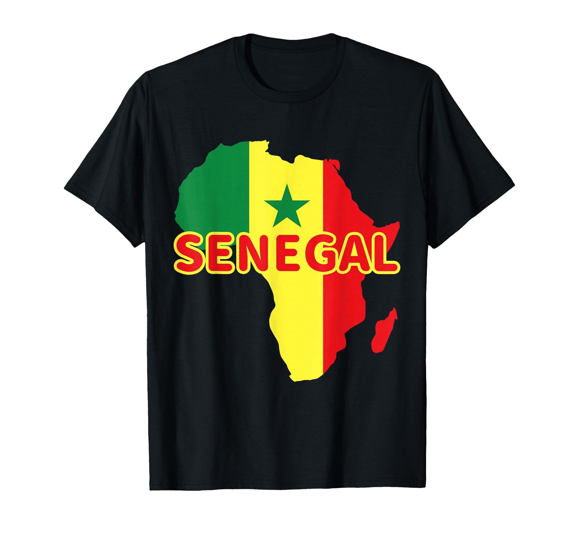Senegal Senegalese Pride Flag Map Africa T-Shirt - Unique Graphic Men Women - T-Shirt, Sweatshirt, Hoodie