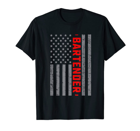 American Flag Bartender Us Flag Dad T-Shirt - Streetwear Style for Adults - T-Shirt, Sweatshirt, Hoodie