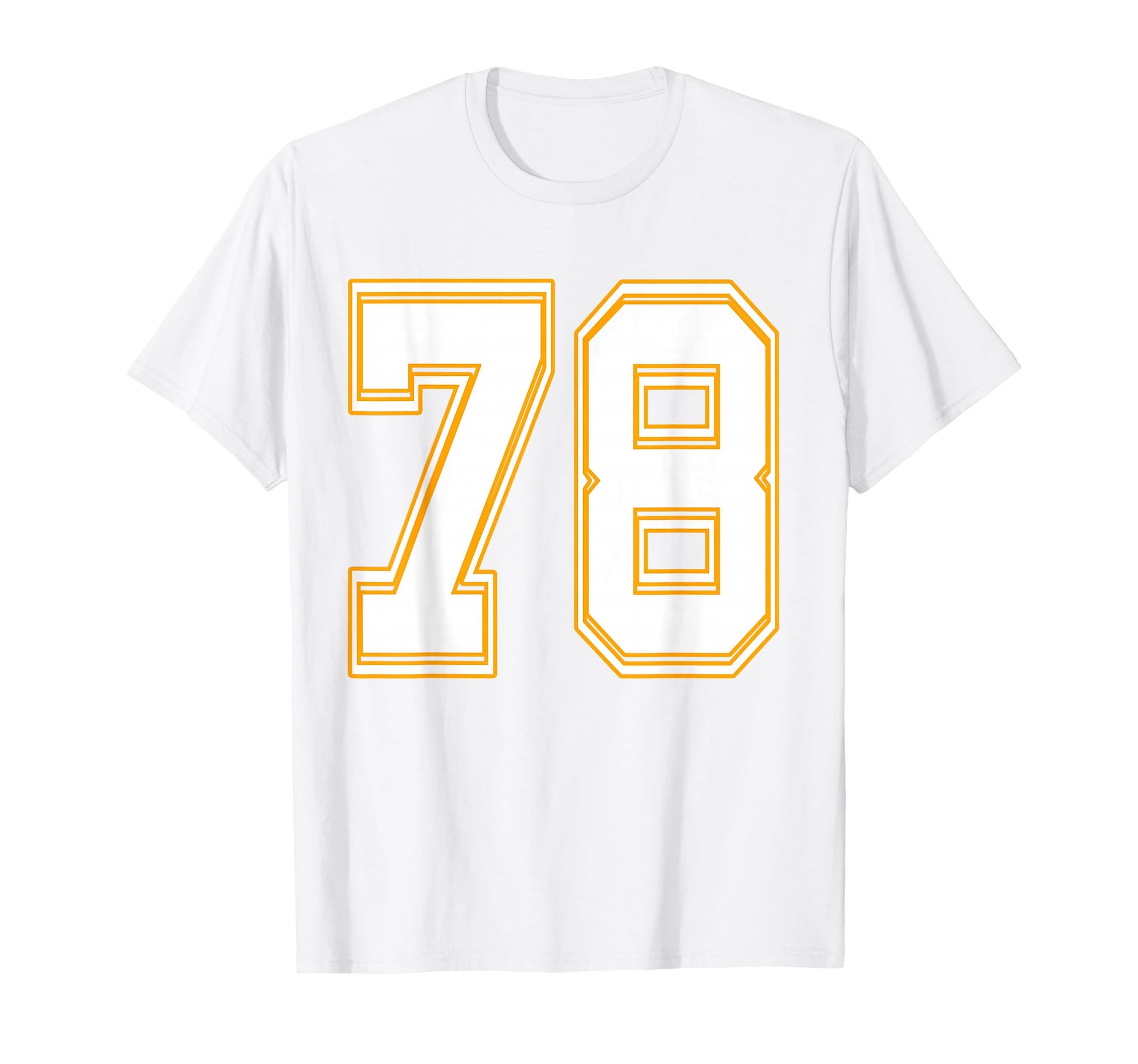 Number 78 Red Yellow White Football T-Shirt - Novelty Apparel Men Women - T-Shirt, Sweatshirt, Hoodie