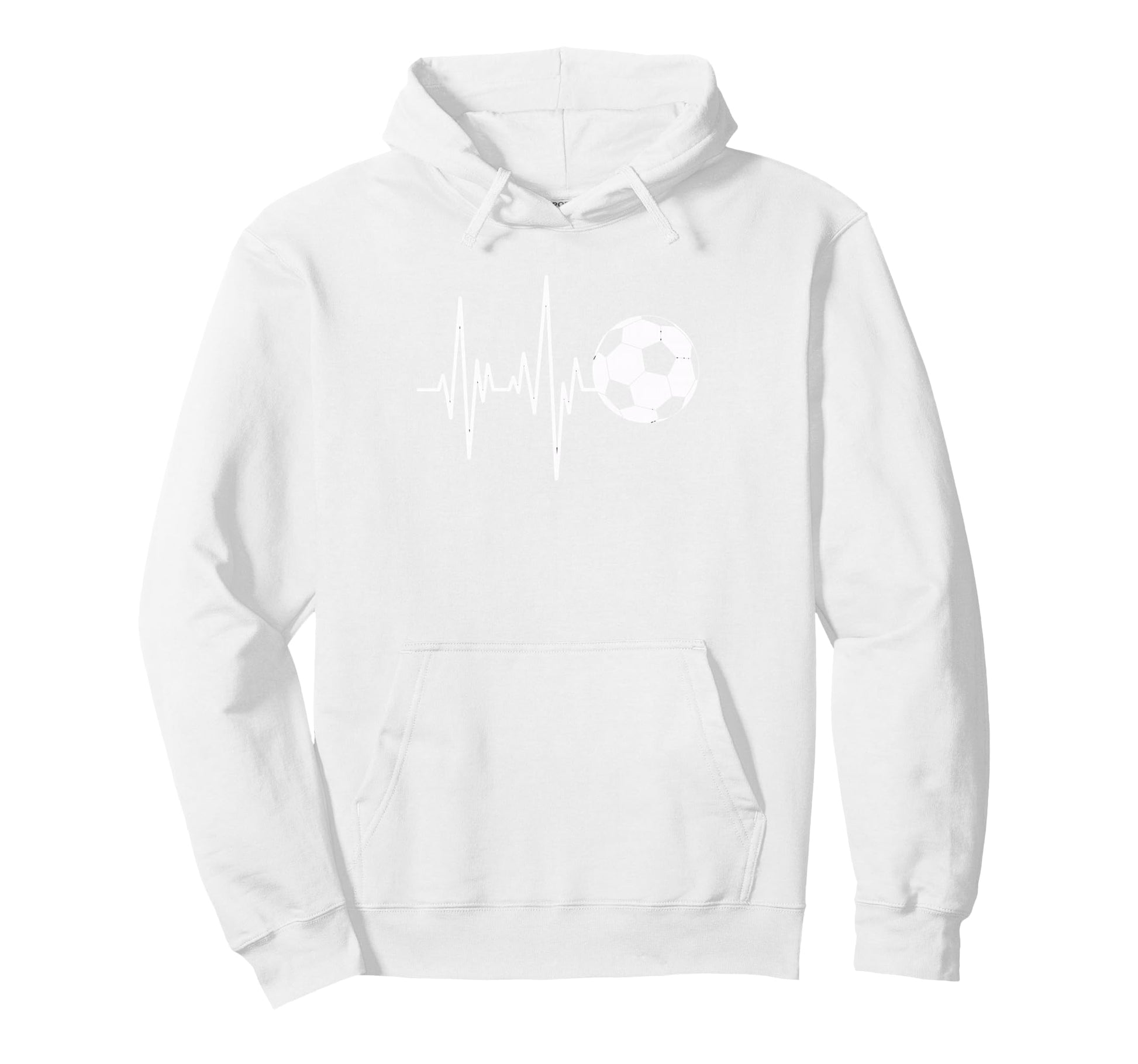 Soccer Heartbeat Ecg Ball Minimal Hoodie - Graphic Print Men Women - T-Shirt, Sweatshirt, Hoodie