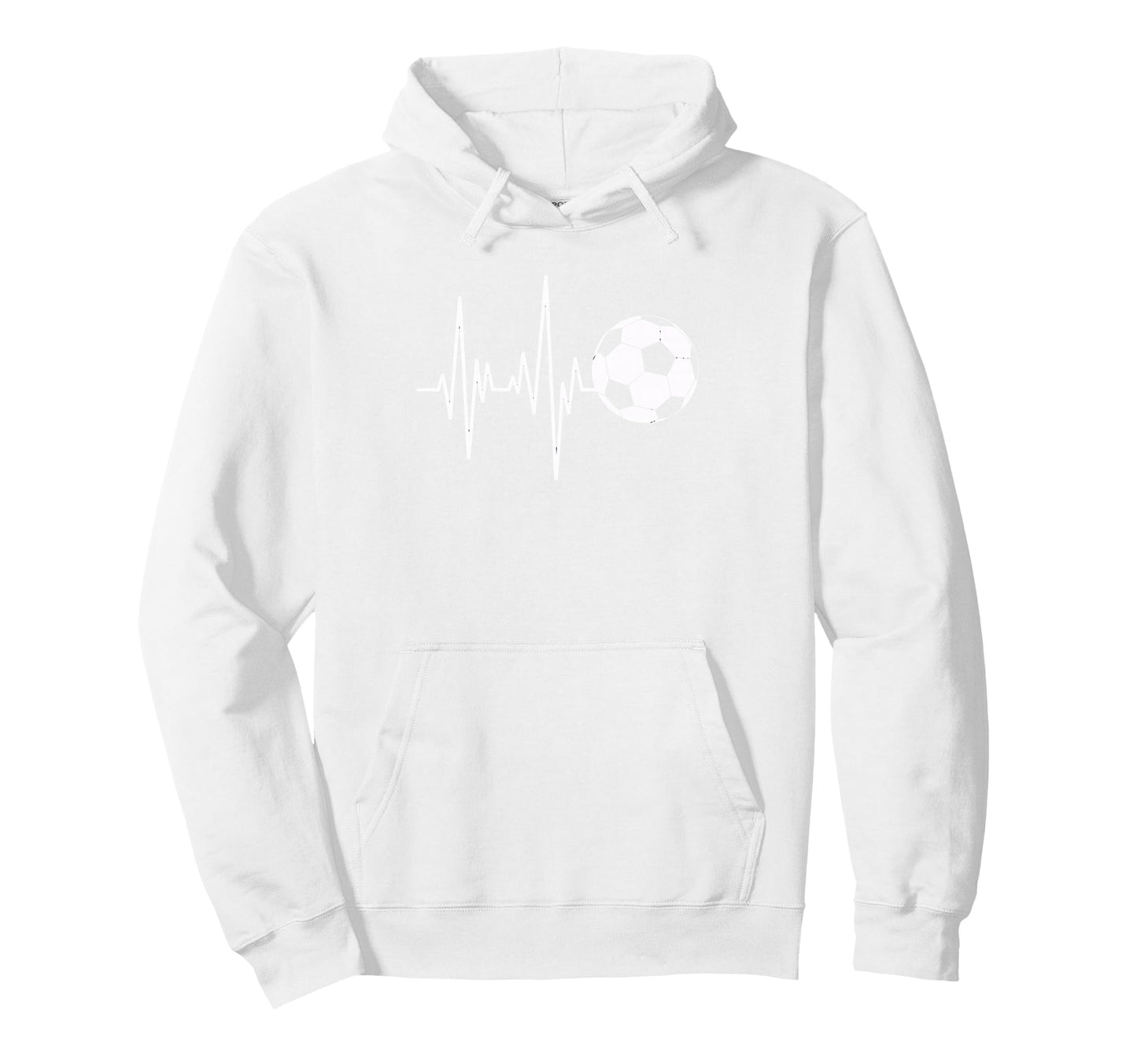Soccer Heartbeat Ecg Ball Minimal Hoodie - Custom Art Print Men Women - T-Shirt, Sweatshirt, Hoodie