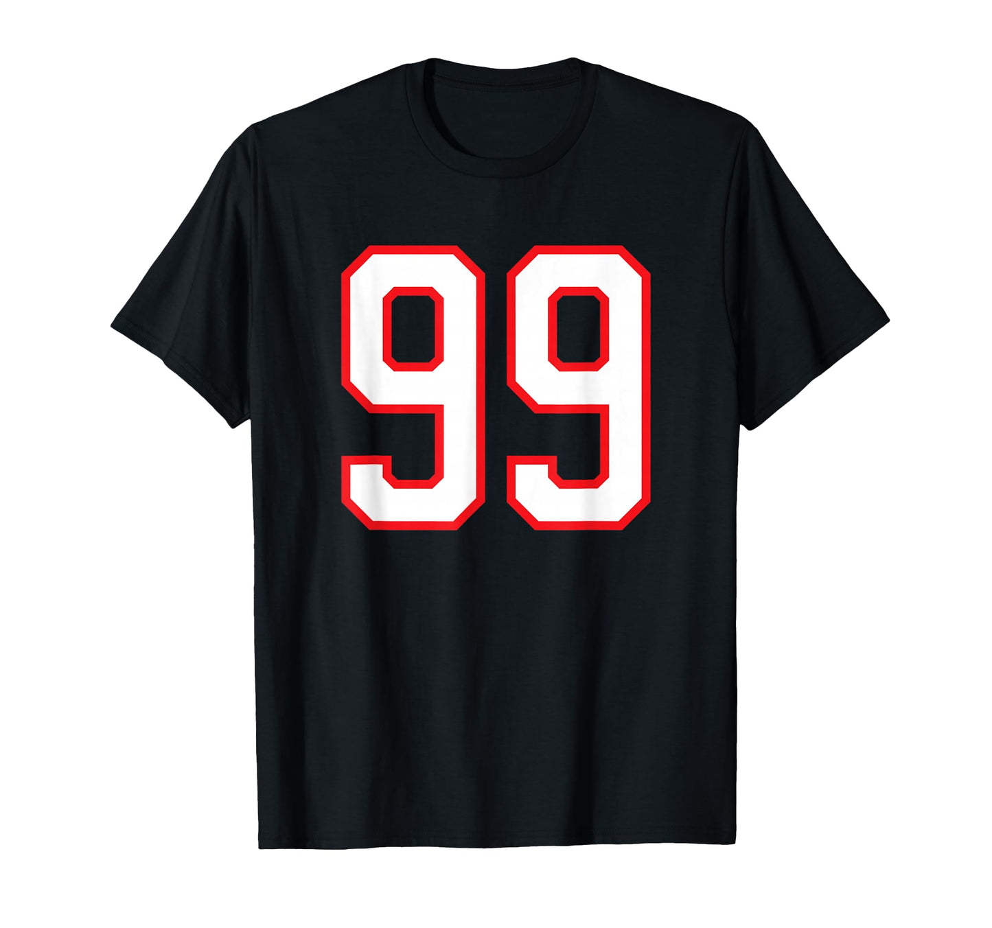 White Red Sports Team Number 99 T-Shirt - Fun Novelty Design Men Women - T-Shirt, Sweatshirt, Hoodie