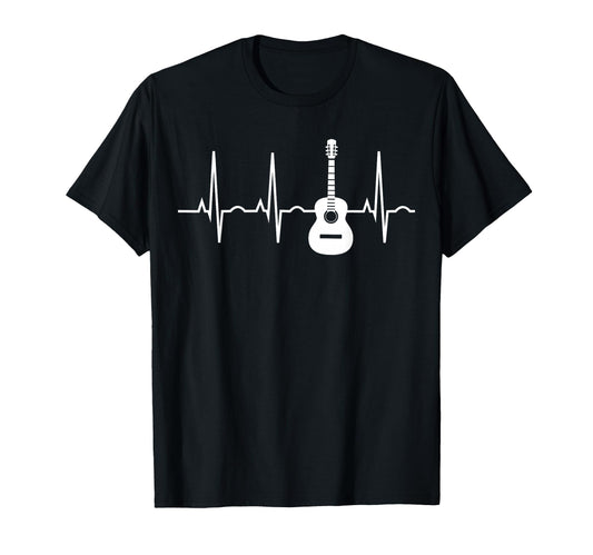 Acoustic Guitar Heartbeat Guitar T-Shirt - Aesthetic Graphic Unisex - T-Shirt, Sweatshirt, Hoodie