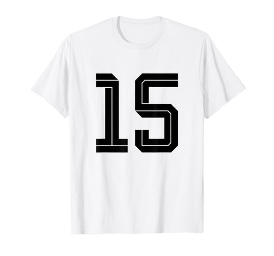 15 White Number 15 Sports Fan Soccer T-Shirt - Streetwear Style Unisex - T-Shirt, Sweatshirt, Hoodie