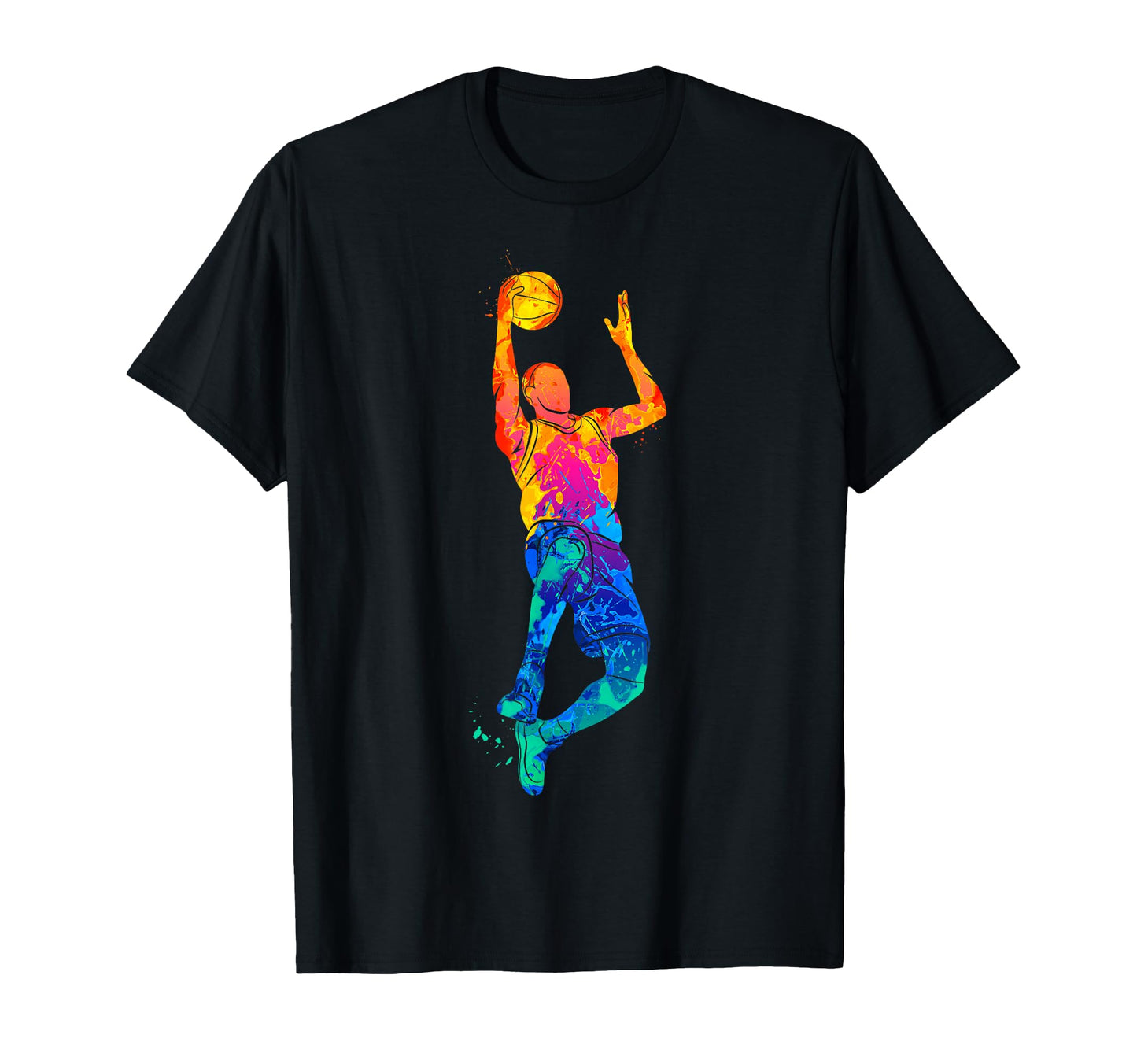 Colorful Basketball Player Fan Hoops T-Shirt - Minimalist Print for Adults - T-Shirt, Sweatshirt, Hoodie