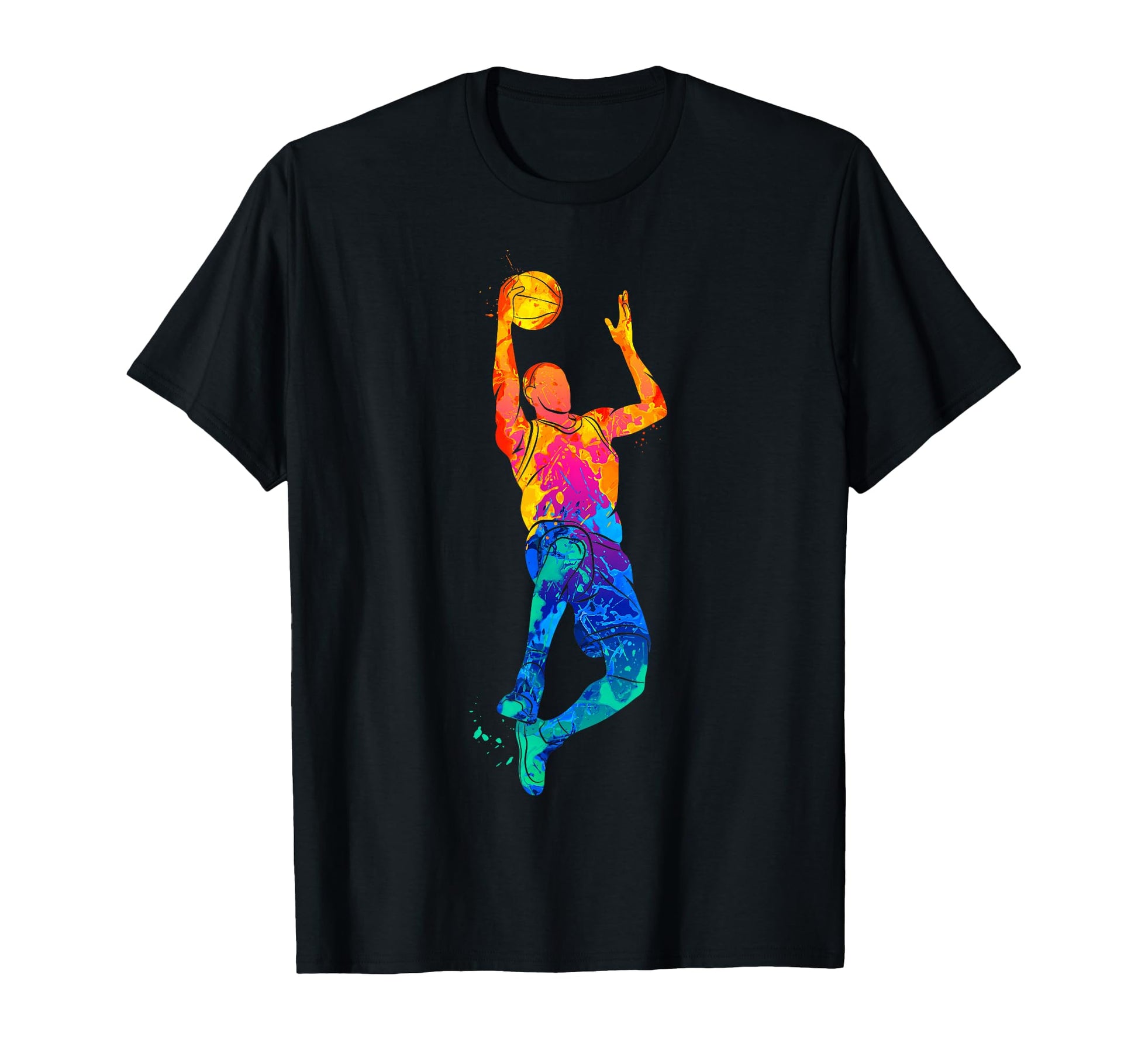 Colorful Basketball Player Fan Hoops T-Shirt - Minimalist Print for Adults - T-Shirt, Sweatshirt, Hoodie