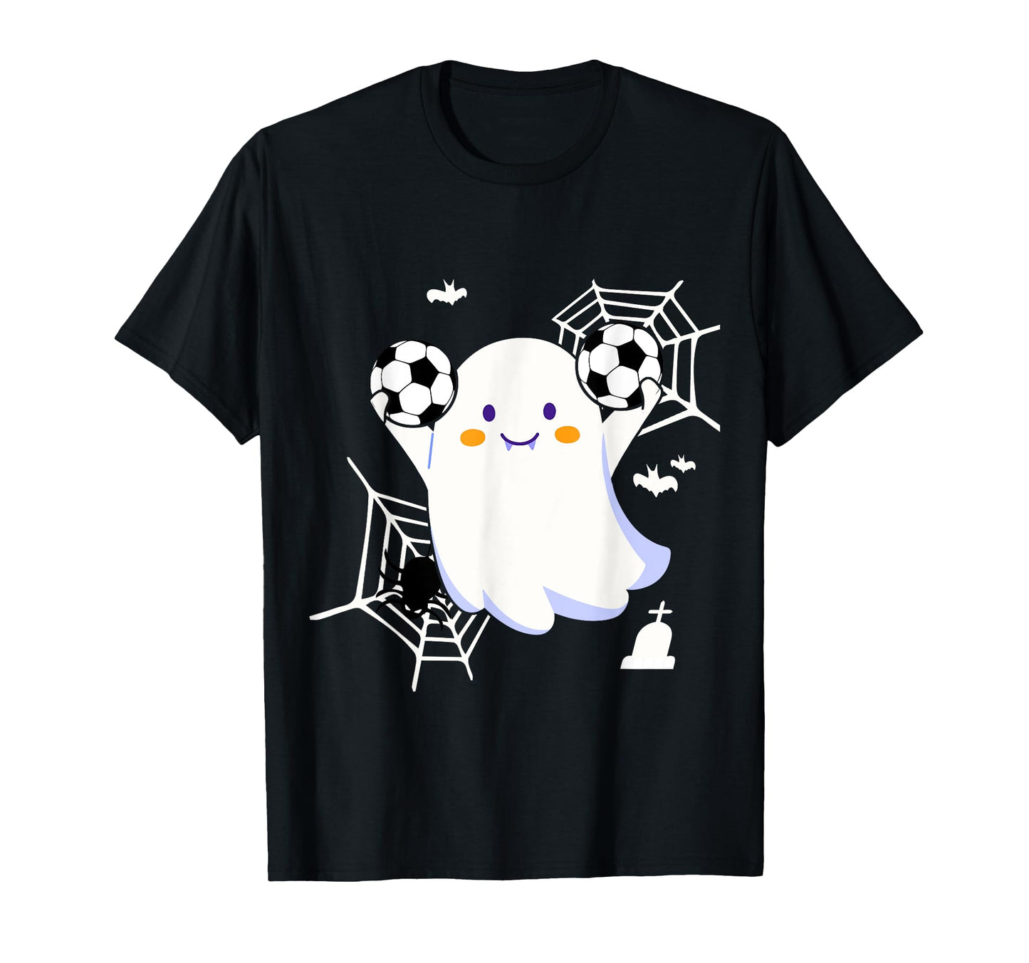 Halloween Ghost Playing Soccer Matching T-Shirt - Graphic Print Unisex - T-Shirt, Sweatshirt, Hoodie