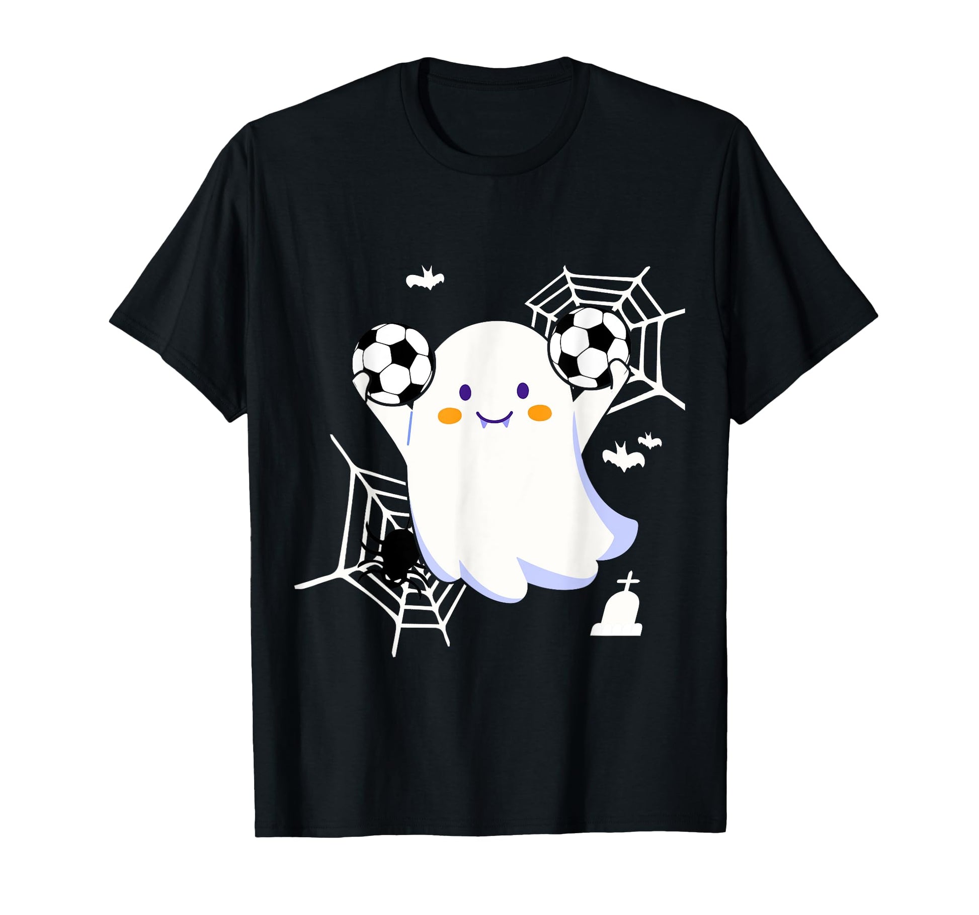 Halloween Ghost Playing Soccer Matching T-Shirt - Graphic Print Unisex - T-Shirt, Sweatshirt, Hoodie