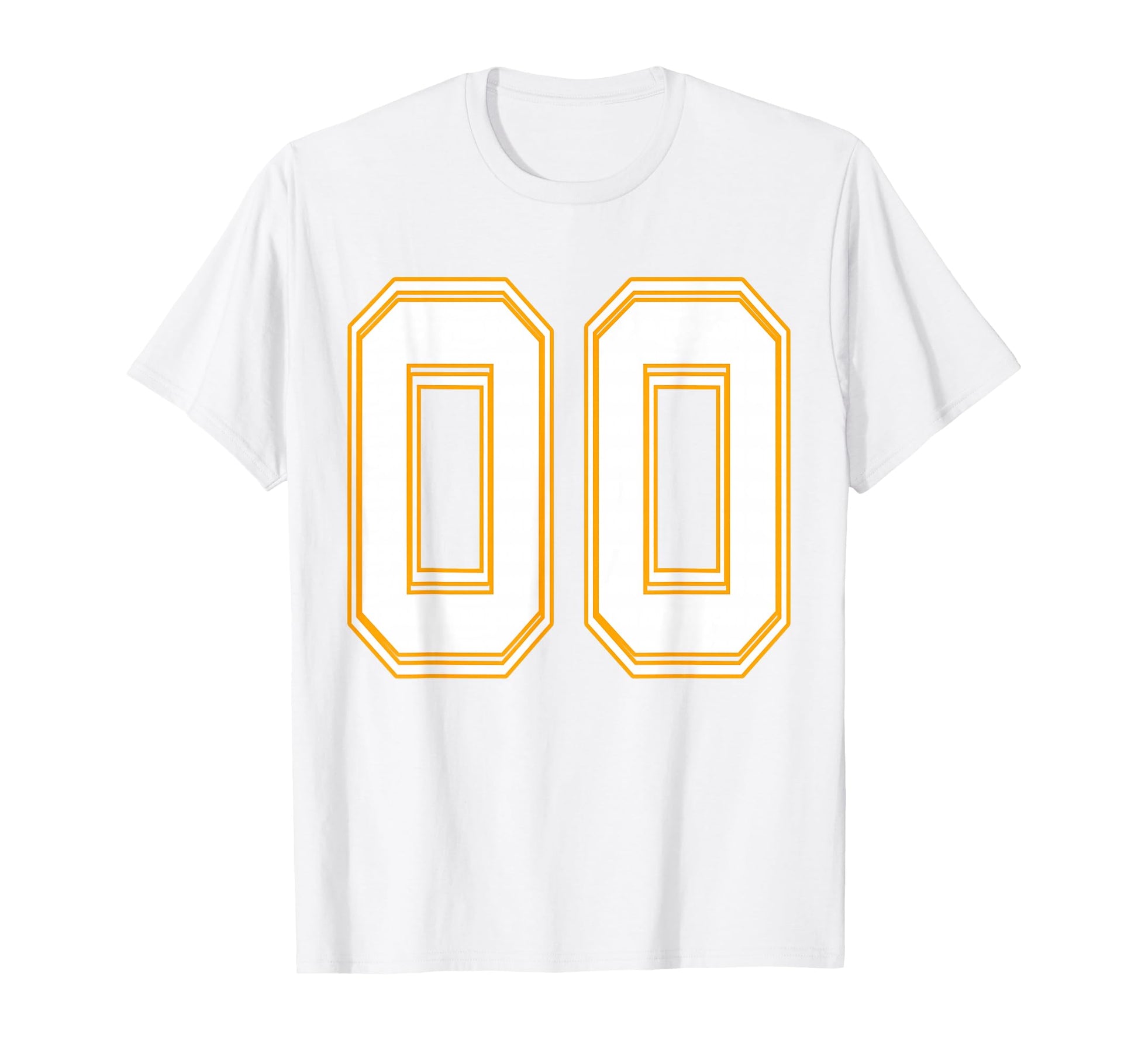 Number 00 Red Yellow White Football T-Shirt - Novelty Apparel Men Women - T-Shirt, Sweatshirt, Hoodie