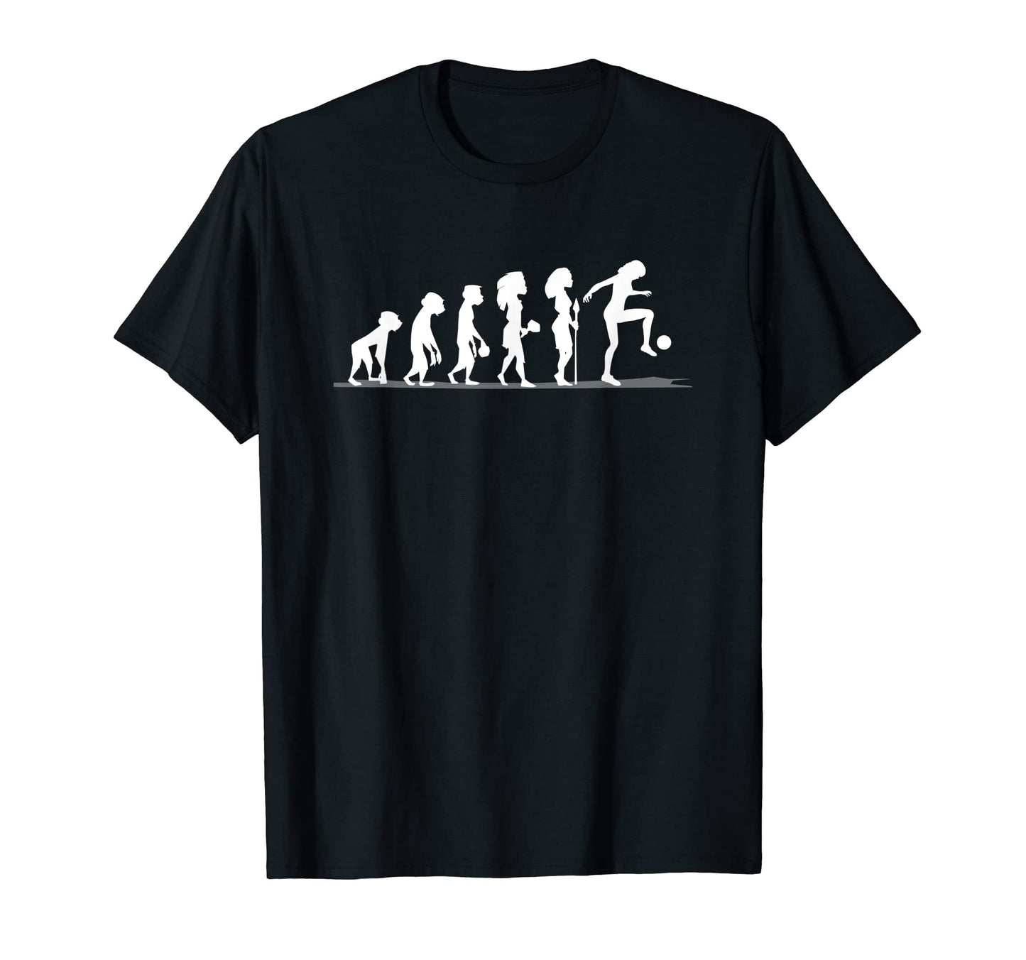 Human Evolution Female Soccer T-Shirt - Aesthetic Graphic for Adults - T-Shirt, Sweatshirt, Hoodie