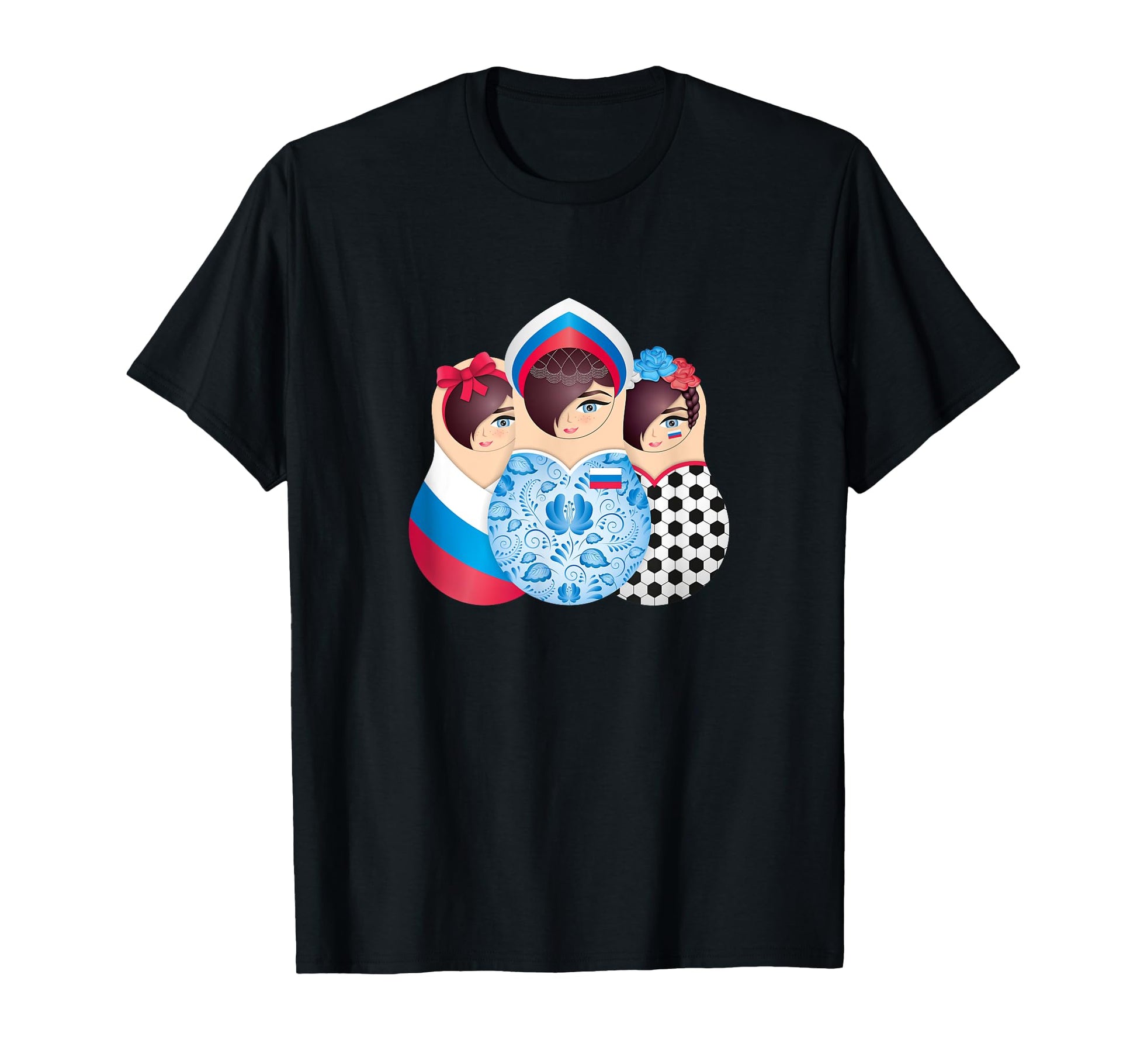 Matryoshka Trio Team Russia Soccer T-Shirt - Minimalist Print Men Women - T-Shirt, Sweatshirt, Hoodie