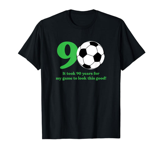 90 Year Old Soccer Player 90Th Birthday T-Shirt - Unique Graphic Unisex - T-Shirt, Sweatshirt, Hoodie