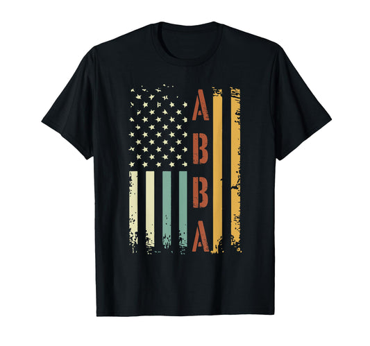 Abba American Flag Fathers Day 4Th T-Shirt - Fun Novelty Design for Adults - T-Shirt, Sweatshirt, Hoodie