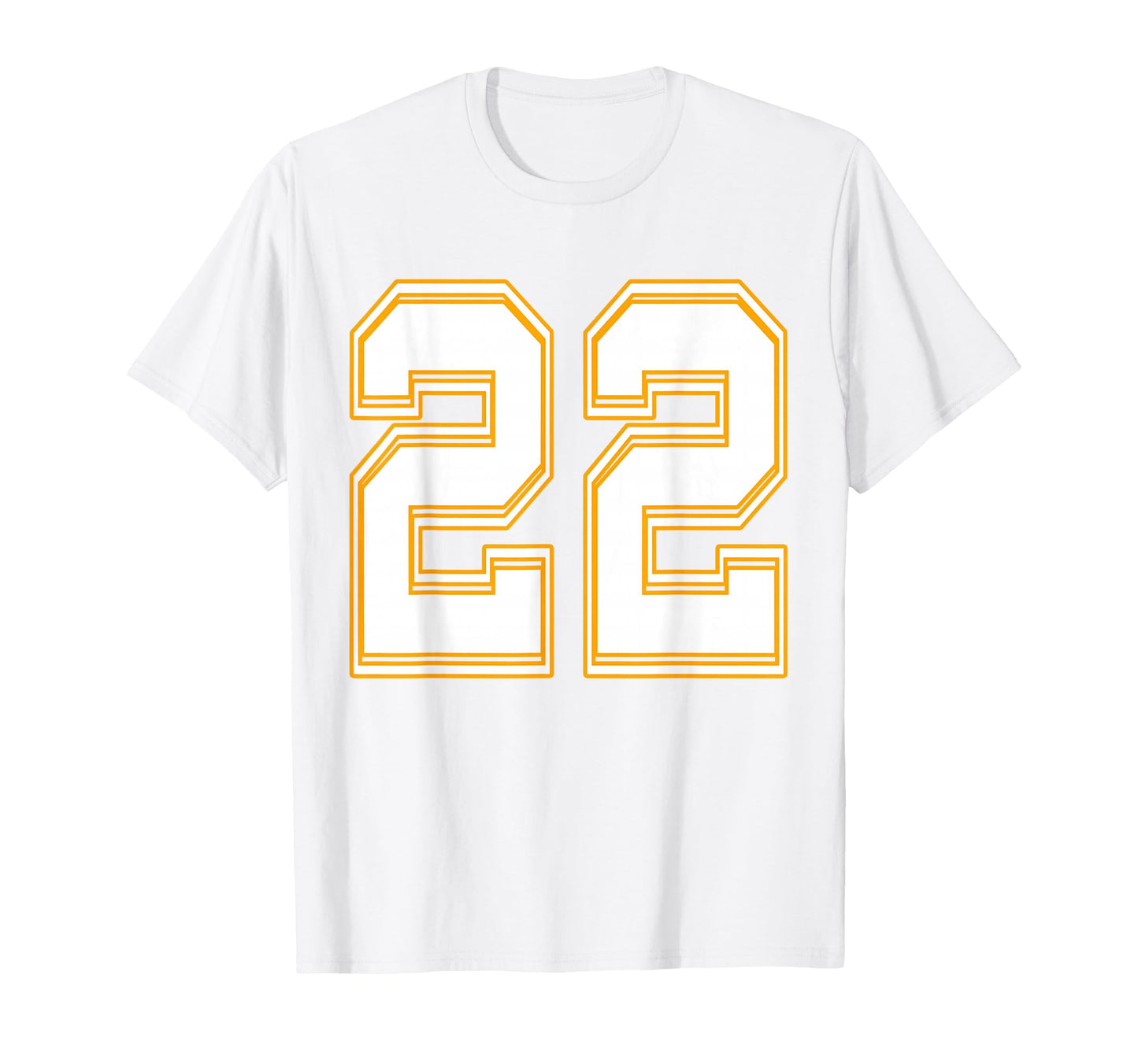 Number 22 Red Yellow White Football T-Shirt - Graphic Print for Adults - T-Shirt, Sweatshirt, Hoodie