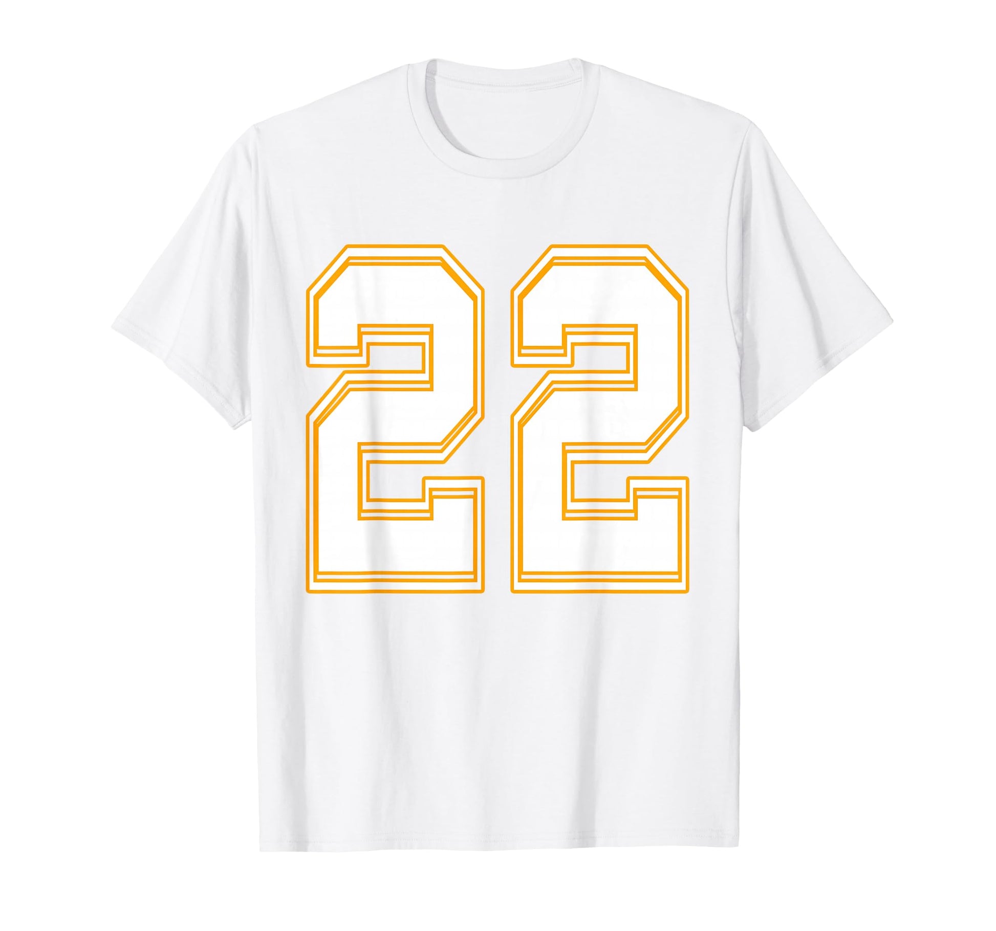 Number 22 Red Yellow White Football T-Shirt - Graphic Print for Adults - T-Shirt, Sweatshirt, Hoodie