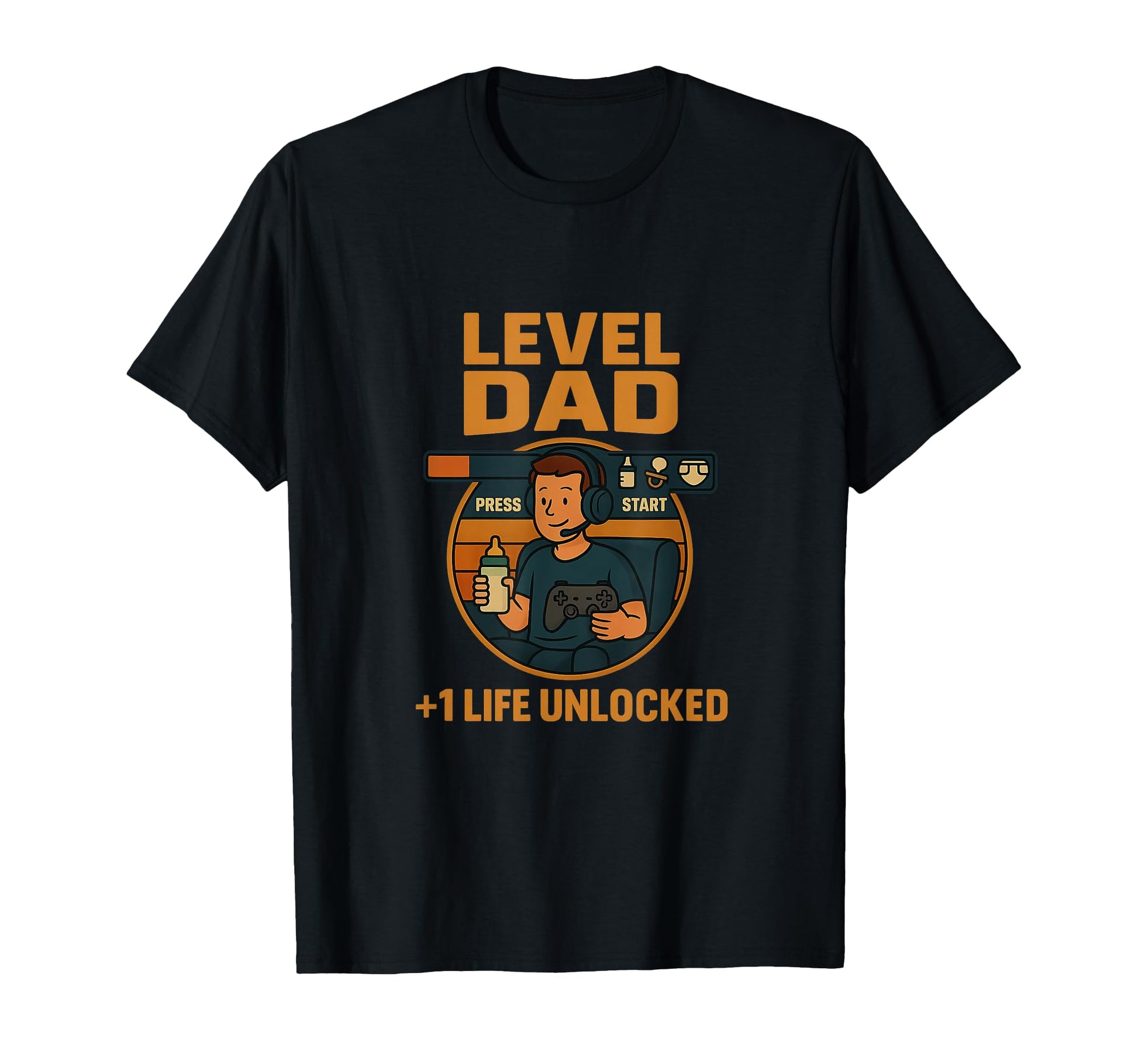 Level Dad Unlocked Funny Gamer Dad T-Shirt - Novelty Apparel Men Women - T-Shirt, Sweatshirt, Hoodie
